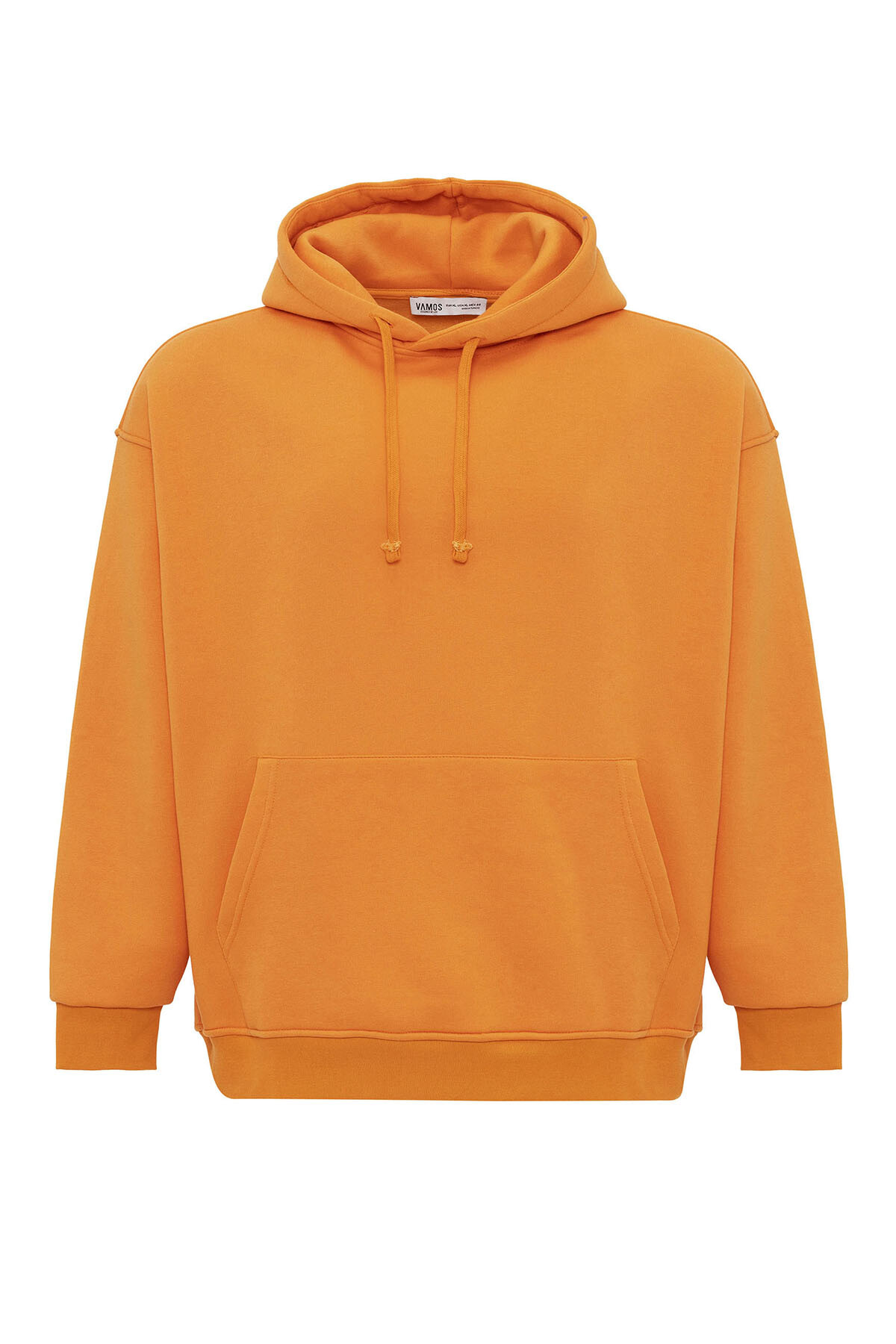 BASIC OVERSIZE KAPÜŞONLU CEP DETAYLI SWEATSHIRT ORANJ