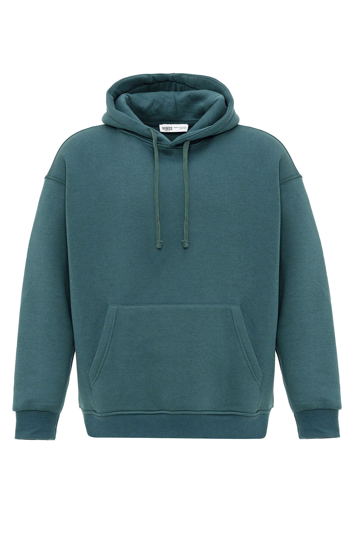 BASIC OVERSIZE KAPÜŞONLU CEP DETAYLI SWEATSHIRT PETROL