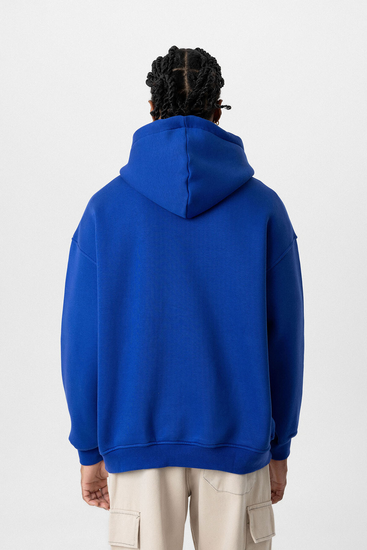 BASIC OVERSIZE KAPÜŞONLU CEP DETAYLI SWEATSHIRT SAKS