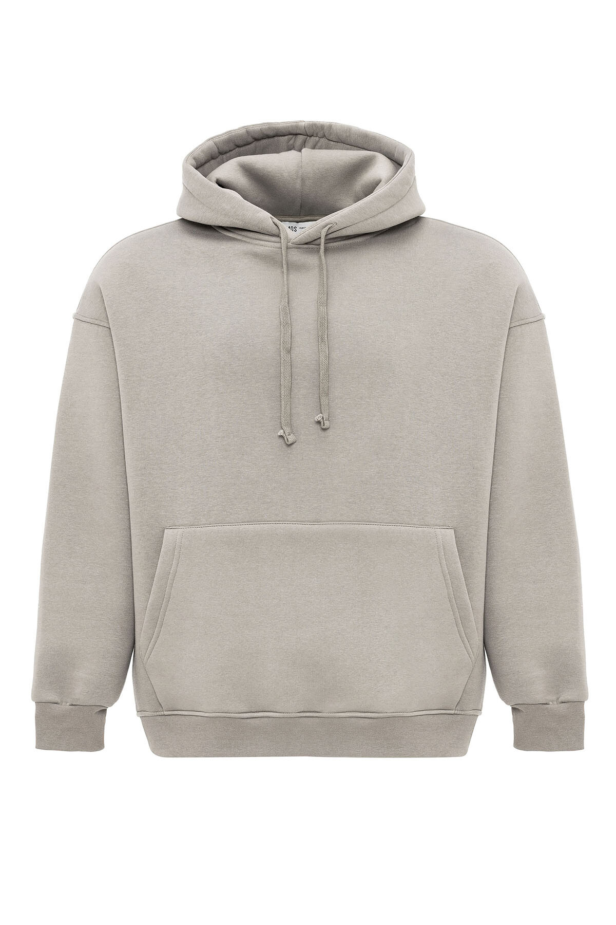 BASIC OVERSIZE KAPÜŞONLU CEP DETAYLI SWEATSHIRT VİZON