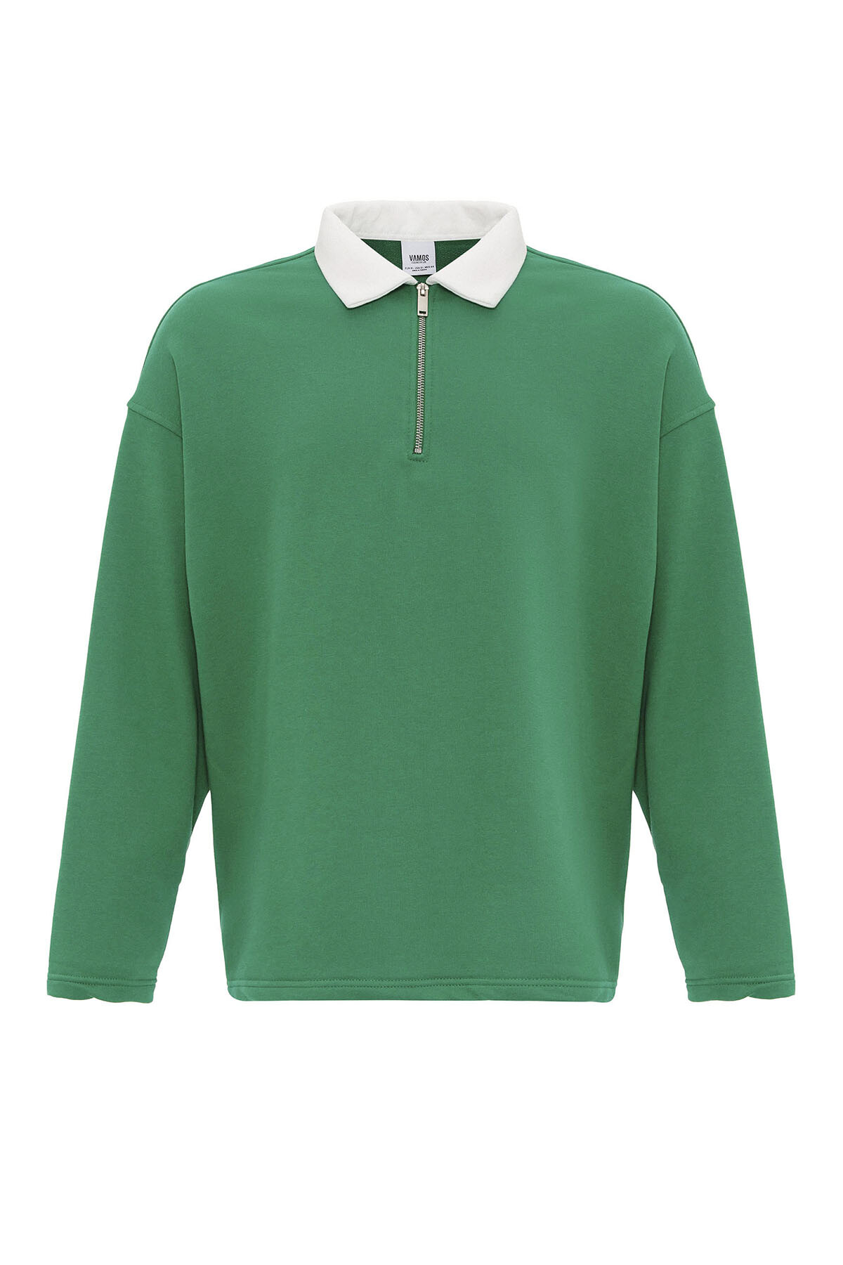 BASIC POLO YAKA FERMUAR DETAYLI SWEATSHIRT BENETTON