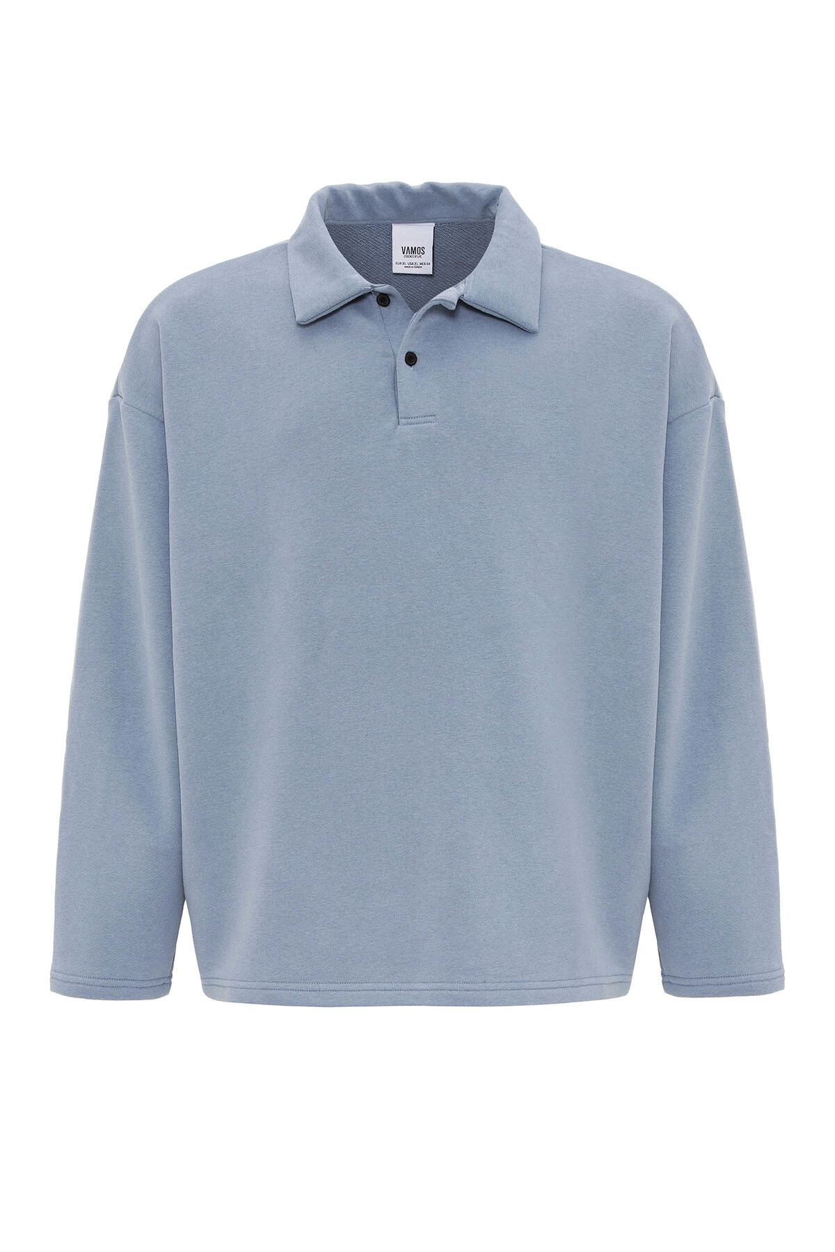 BASIC POLO YAKA SWEATSHIRT AQUA MARINE