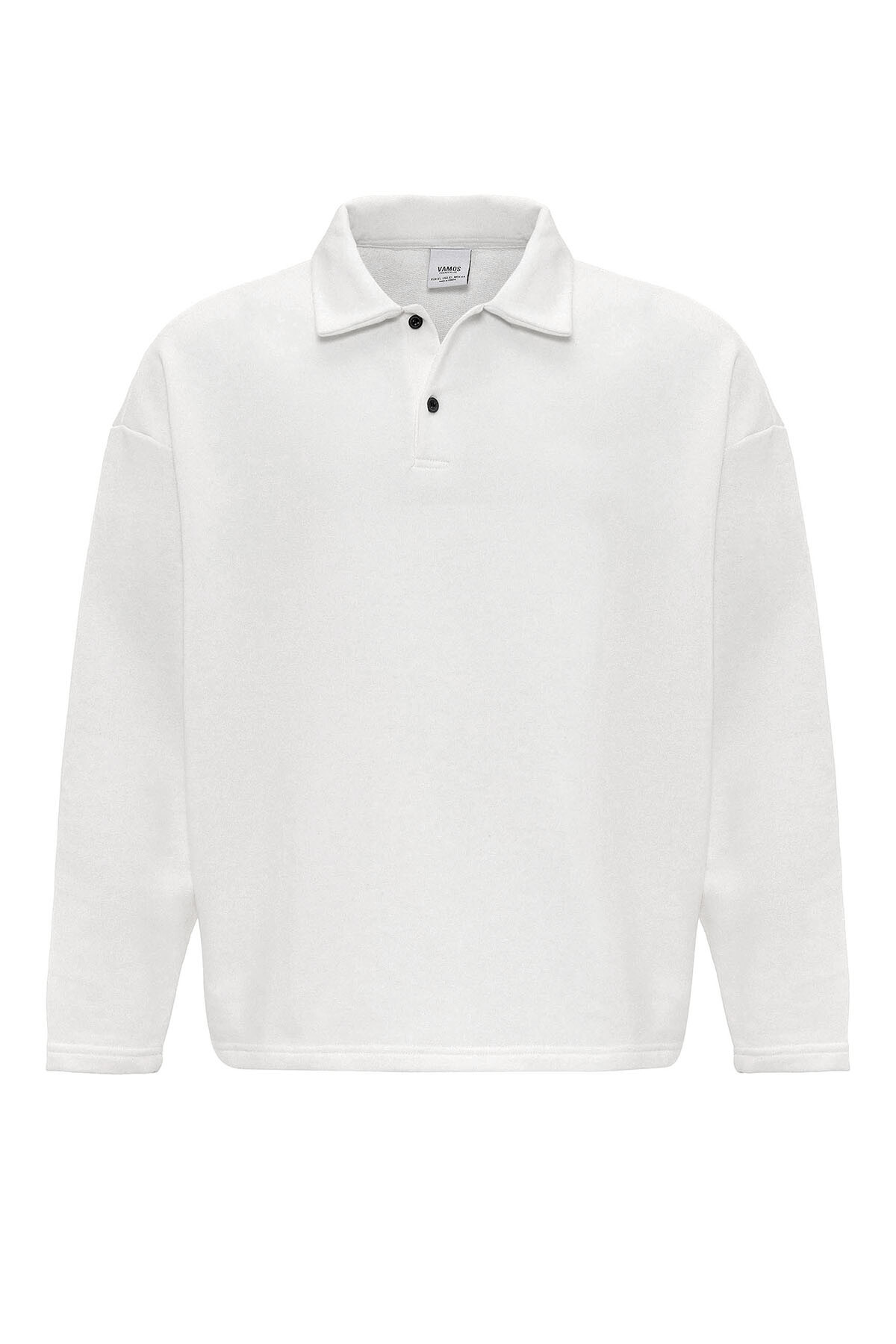 BASIC POLO YAKA SWEATSHIRT EKRU