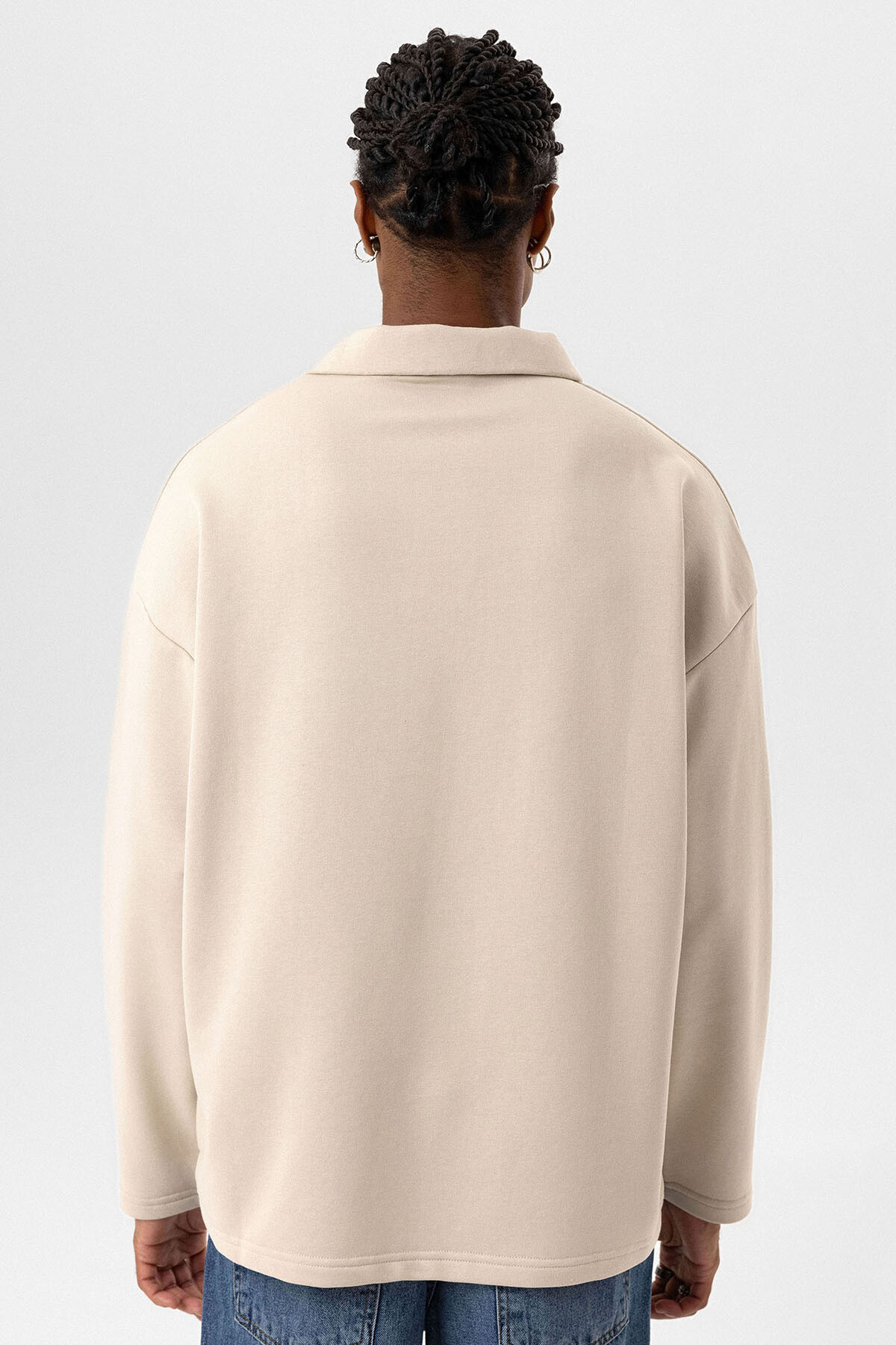 BASIC POLO YAKA SWEATSHIRT TAŞ