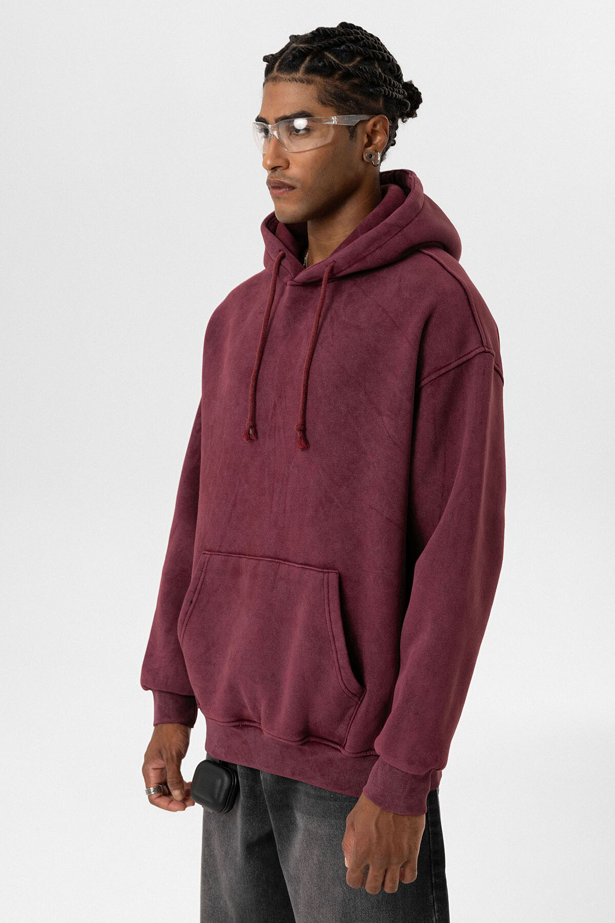 BASIC YIKAMALI OVERSIZE SWEATSHIRT BORDO