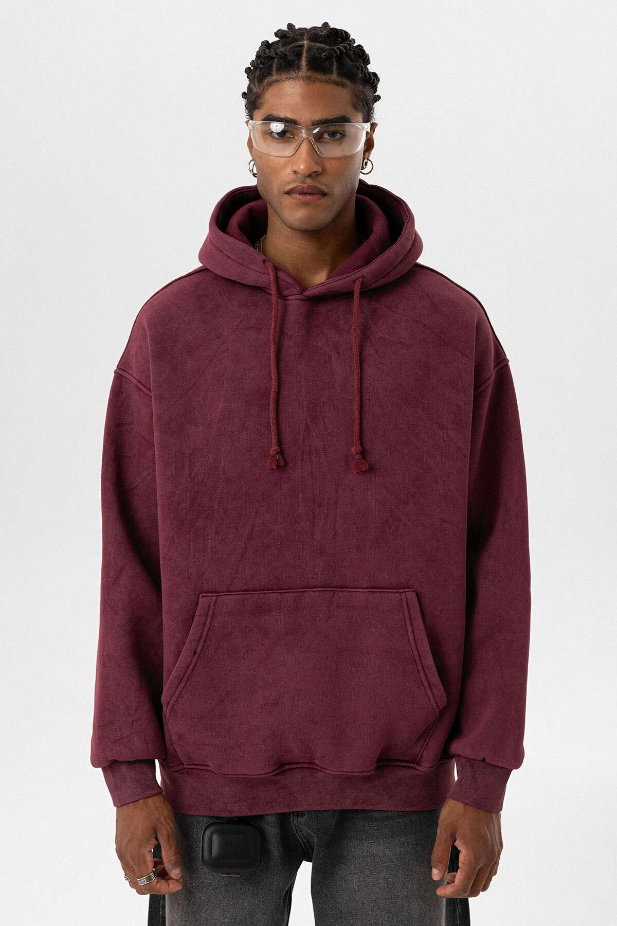 BASIC YIKAMALI OVERSIZE SWEATSHIRT BORDO