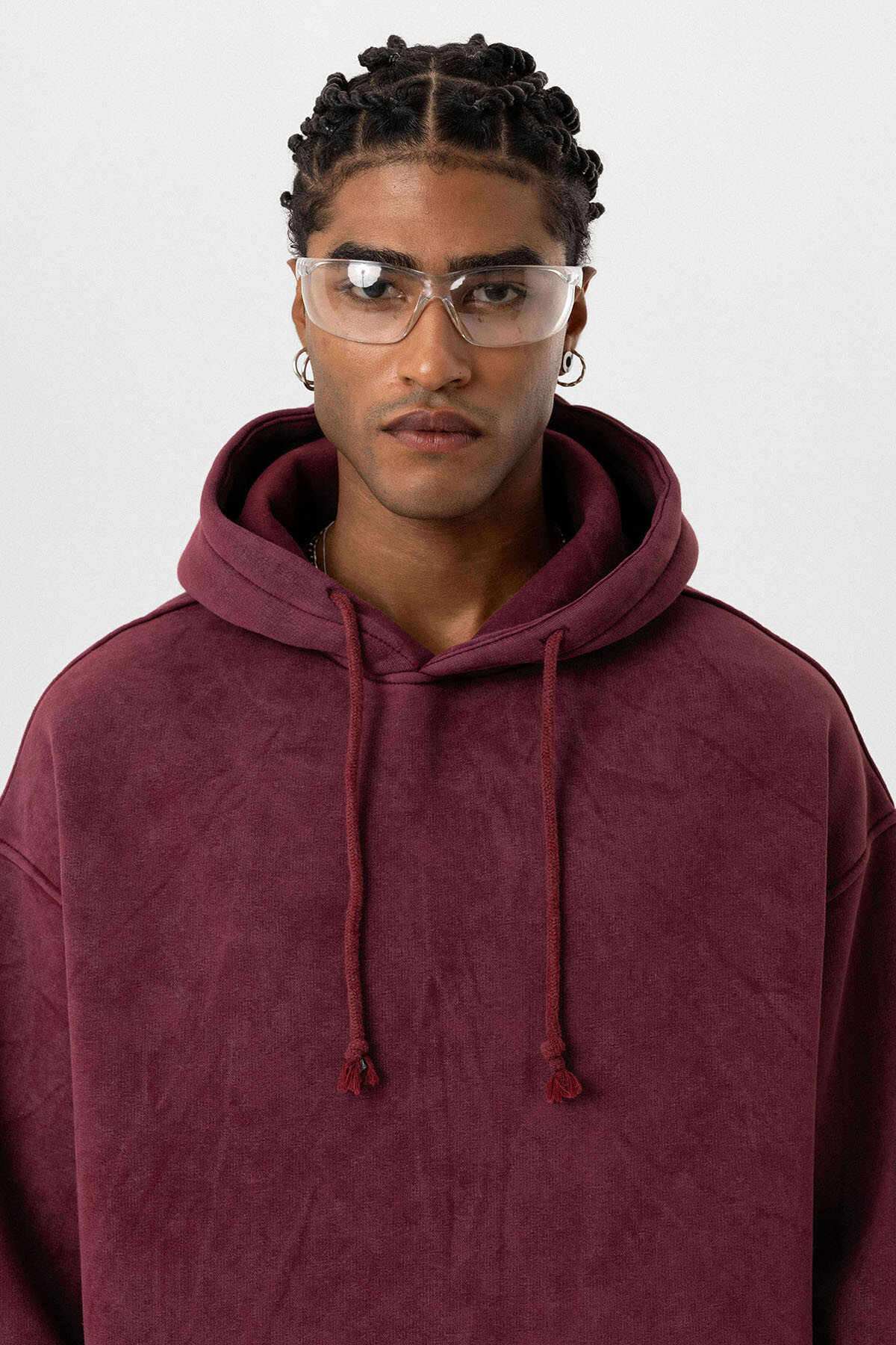 BASIC YIKAMALI OVERSIZE SWEATSHIRT BORDO