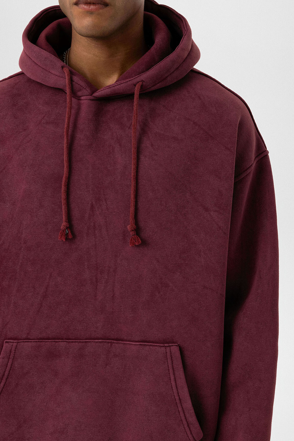 BASIC YIKAMALI OVERSIZE SWEATSHIRT BORDO