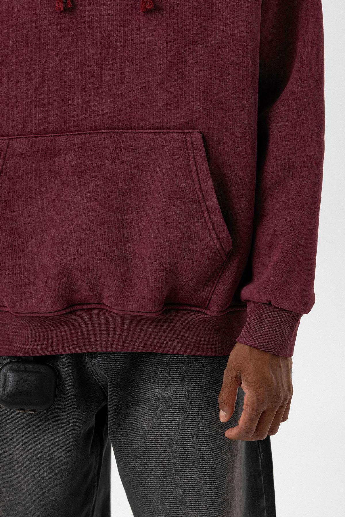 BASIC YIKAMALI OVERSIZE SWEATSHIRT BORDO