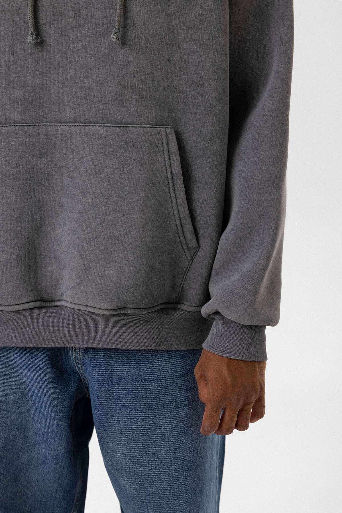 BASIC YIKAMALI OVERSIZE SWEATSHIRT FÜME