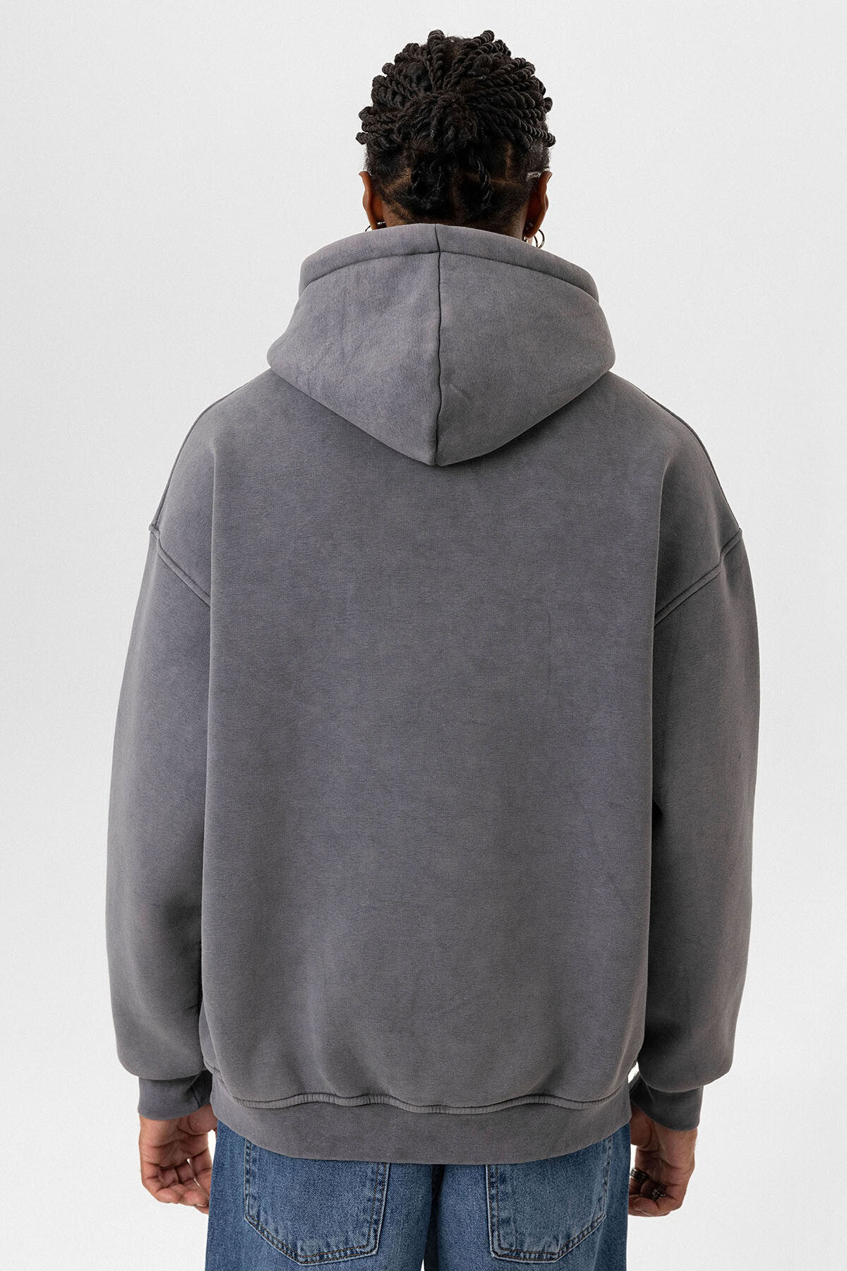 BASIC YIKAMALI OVERSIZE SWEATSHIRT FÜME