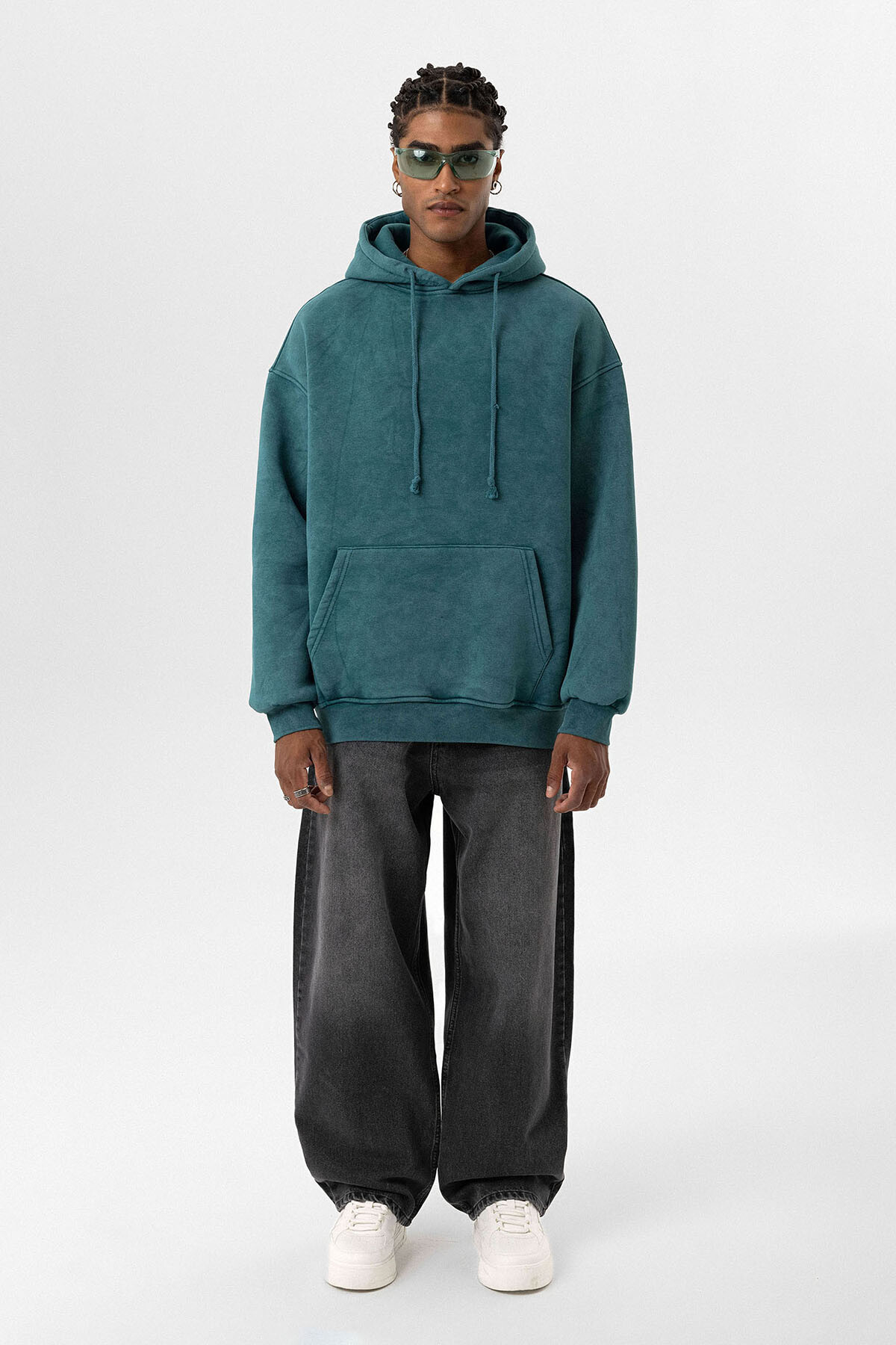 BASIC YIKAMALI OVERSIZE SWEATSHIRT PETROL