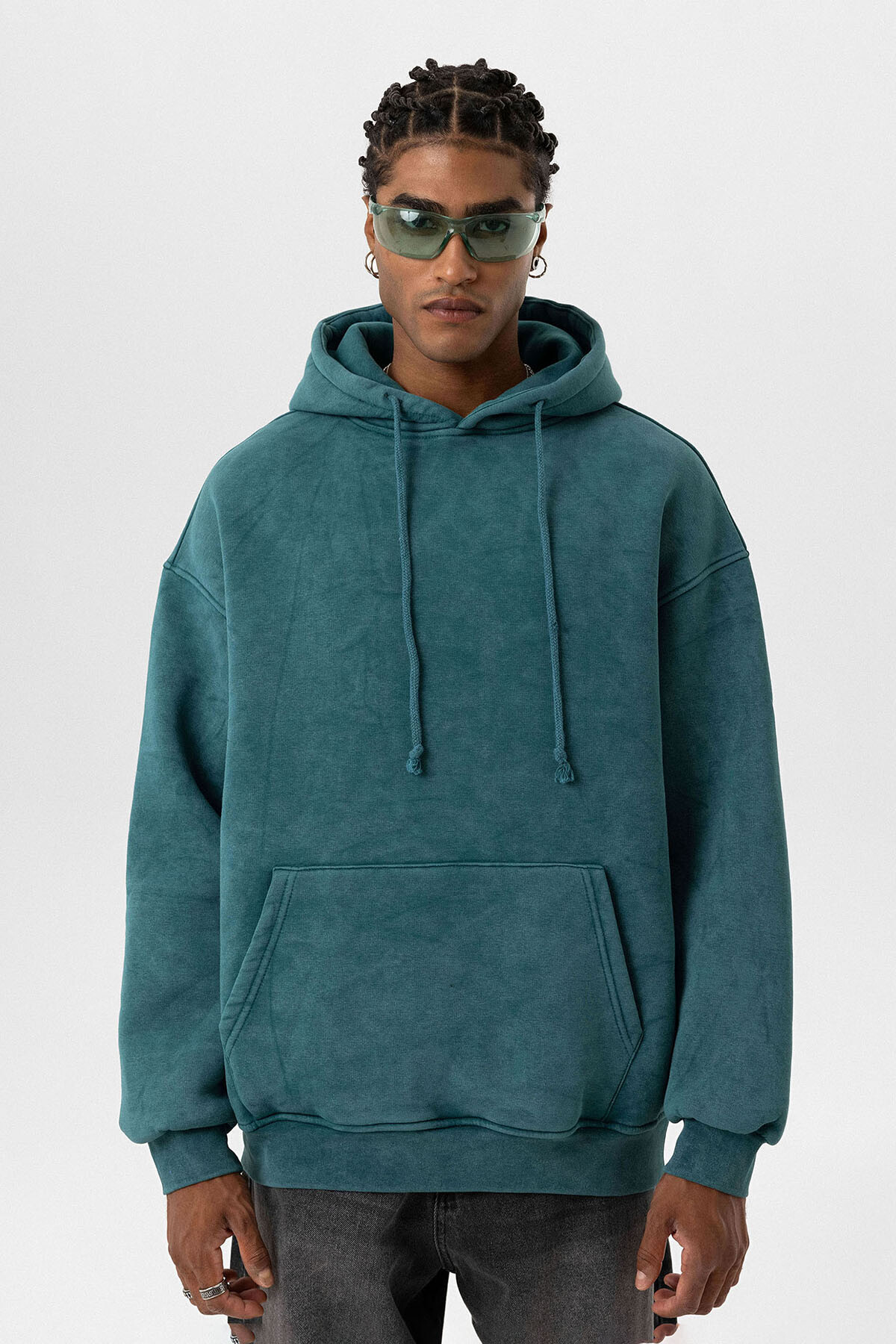 BASIC YIKAMALI OVERSIZE SWEATSHIRT PETROL