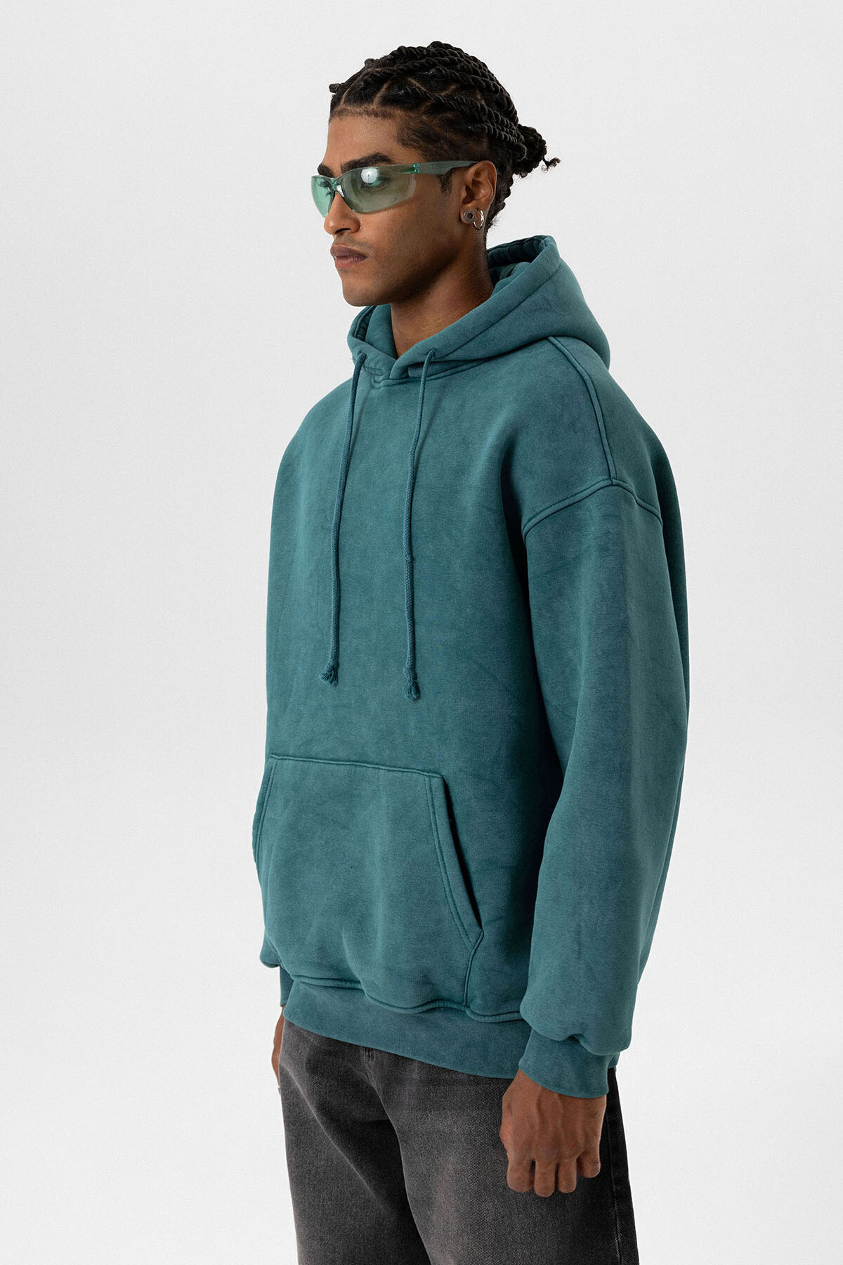 BASIC YIKAMALI OVERSIZE SWEATSHIRT PETROL