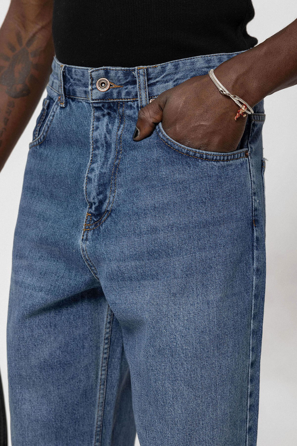Koyu Mavi Baggy Fit Jeans