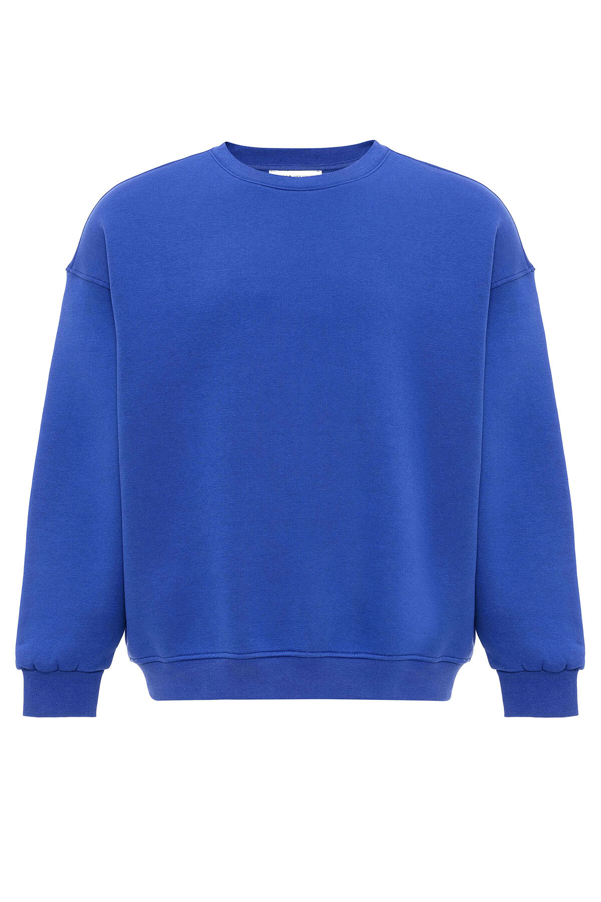 BASIC OVERSIZE BİSİKLET YAKA SWEATSHIRT SAKS