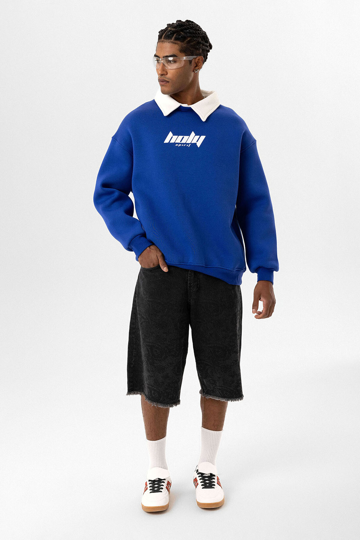 POLO YAKA OVERSIZE BASKILI SWEATSHIRT SAKS