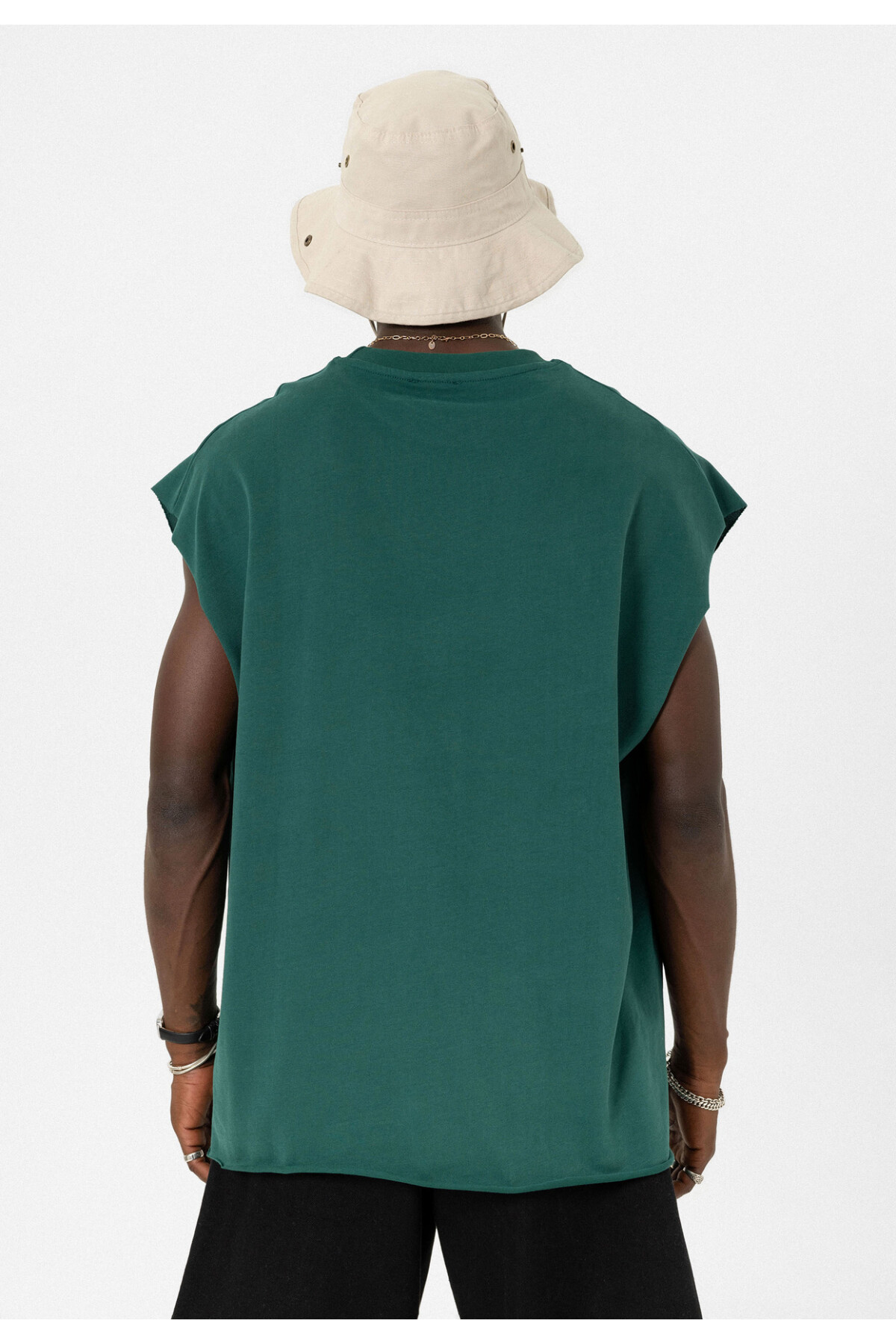 Basic Oversize Kolsuz T-Shirt NEFTİ