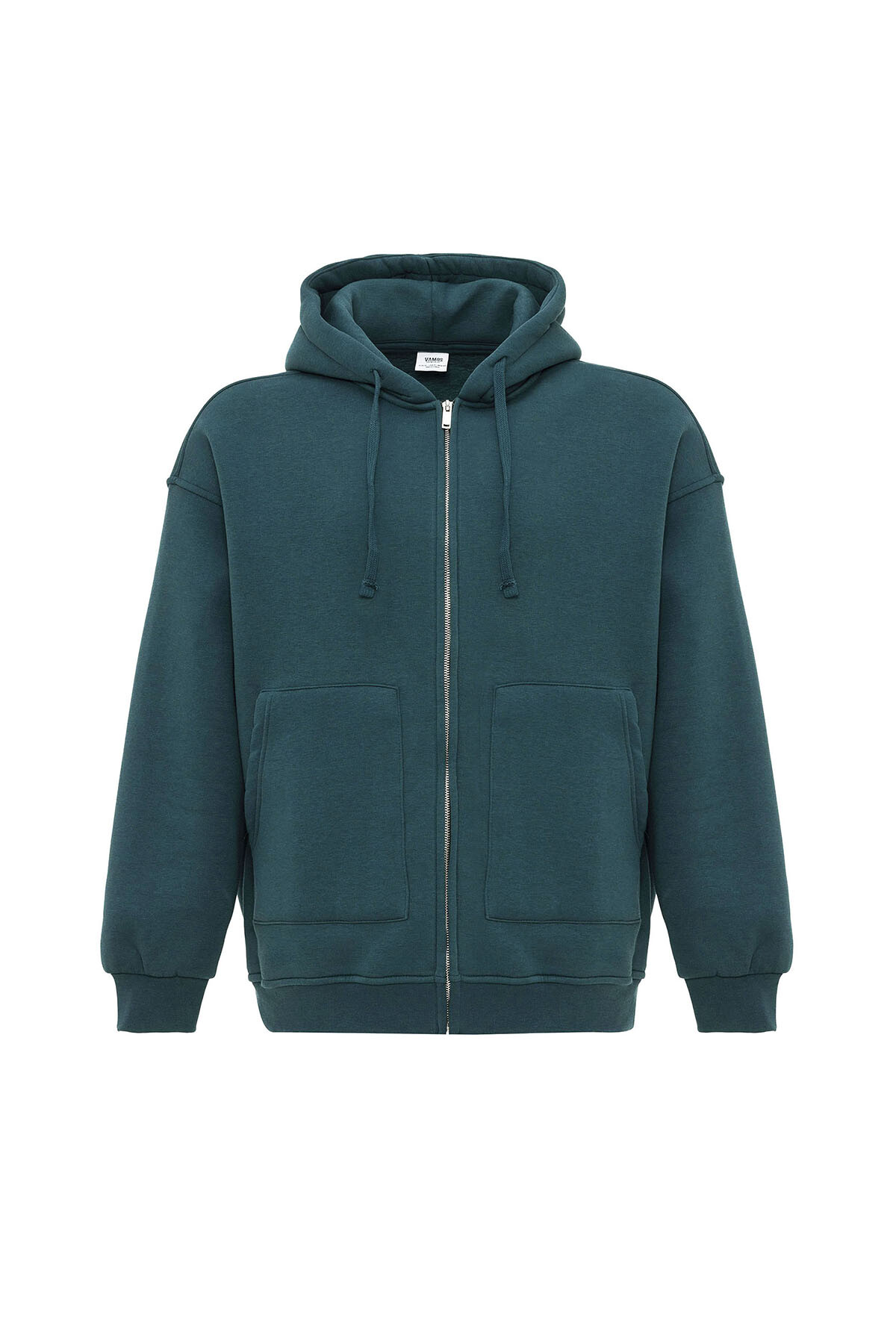 BASIC FERMUARLI OVERSIZE KAPÜŞONLU SWEATSHIRT PETROL