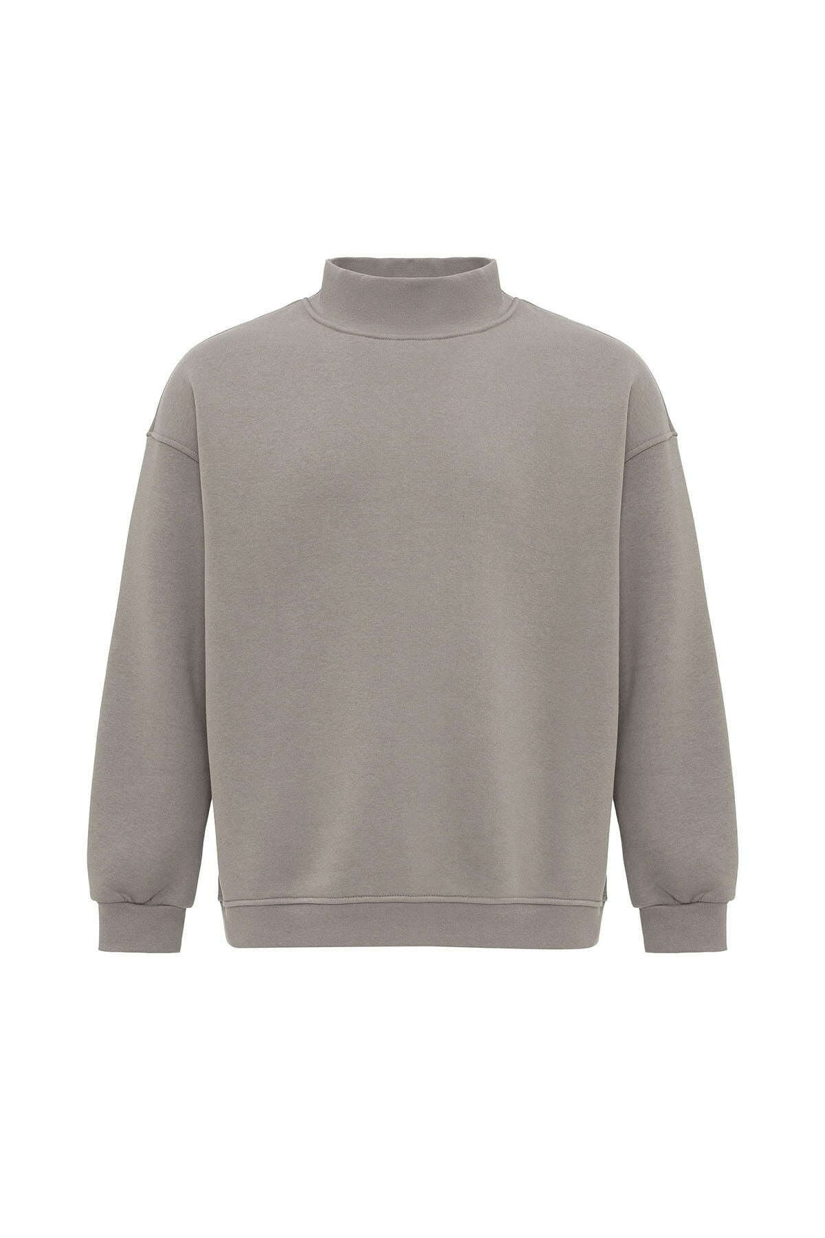 BASIC OVERSIZE BALIKÇI YAKA SWEATSHIRT HAKİ