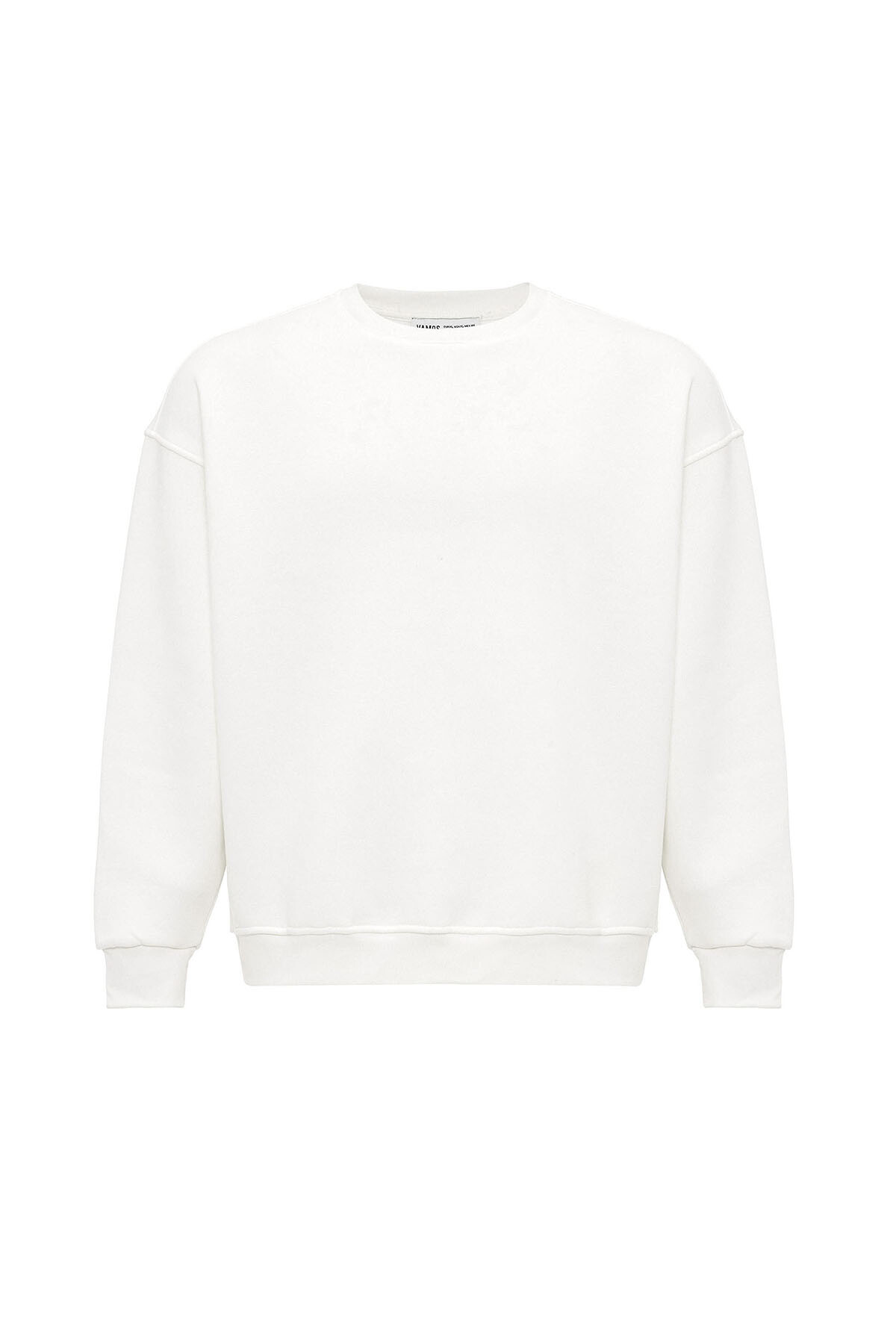 BASIC OVERSIZE BİSİKLET YAKA SWEATSHIRT EKRU