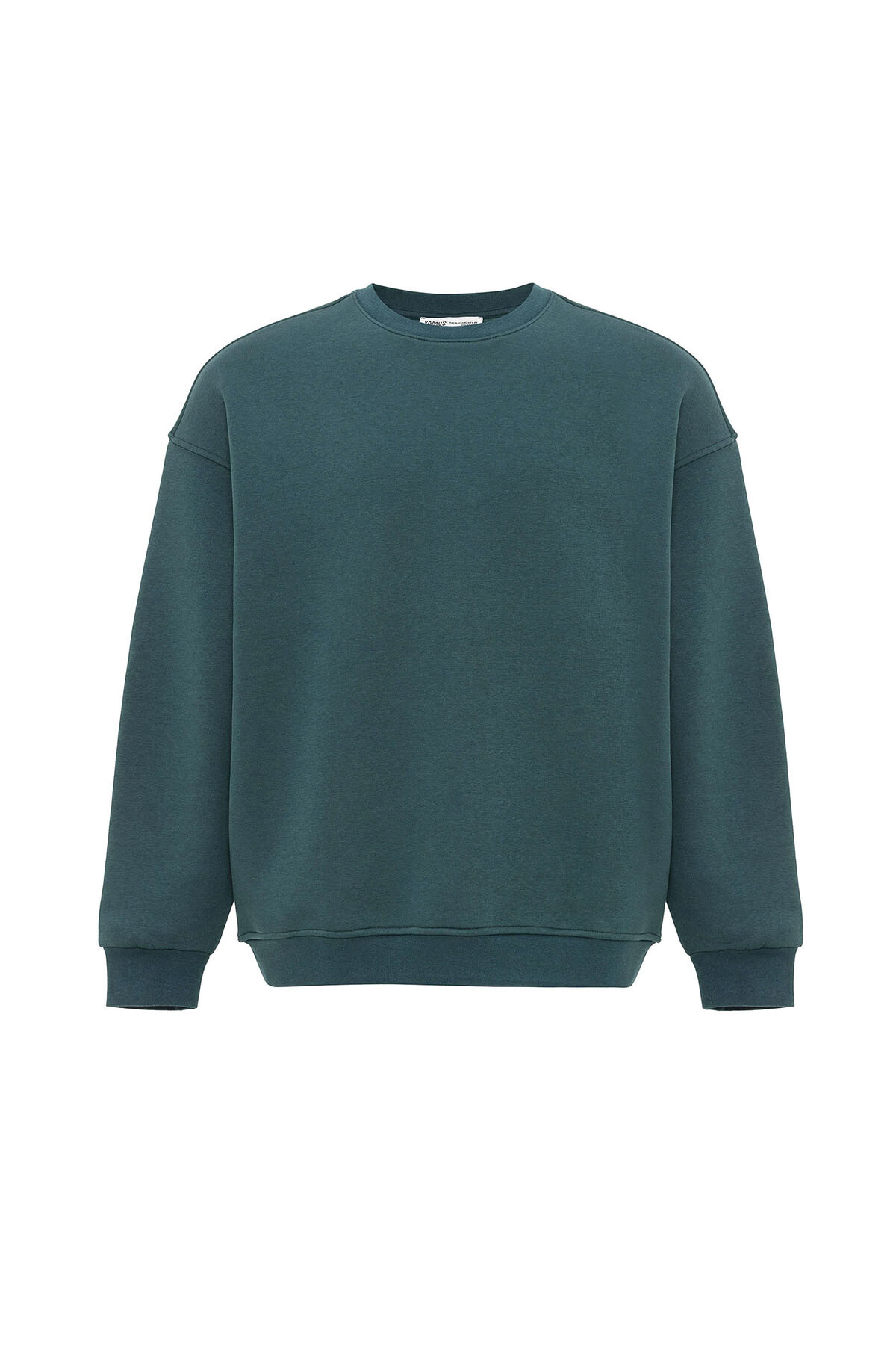 BASIC OVERSIZE BİSİKLET YAKA SWEATSHIRT PETROL