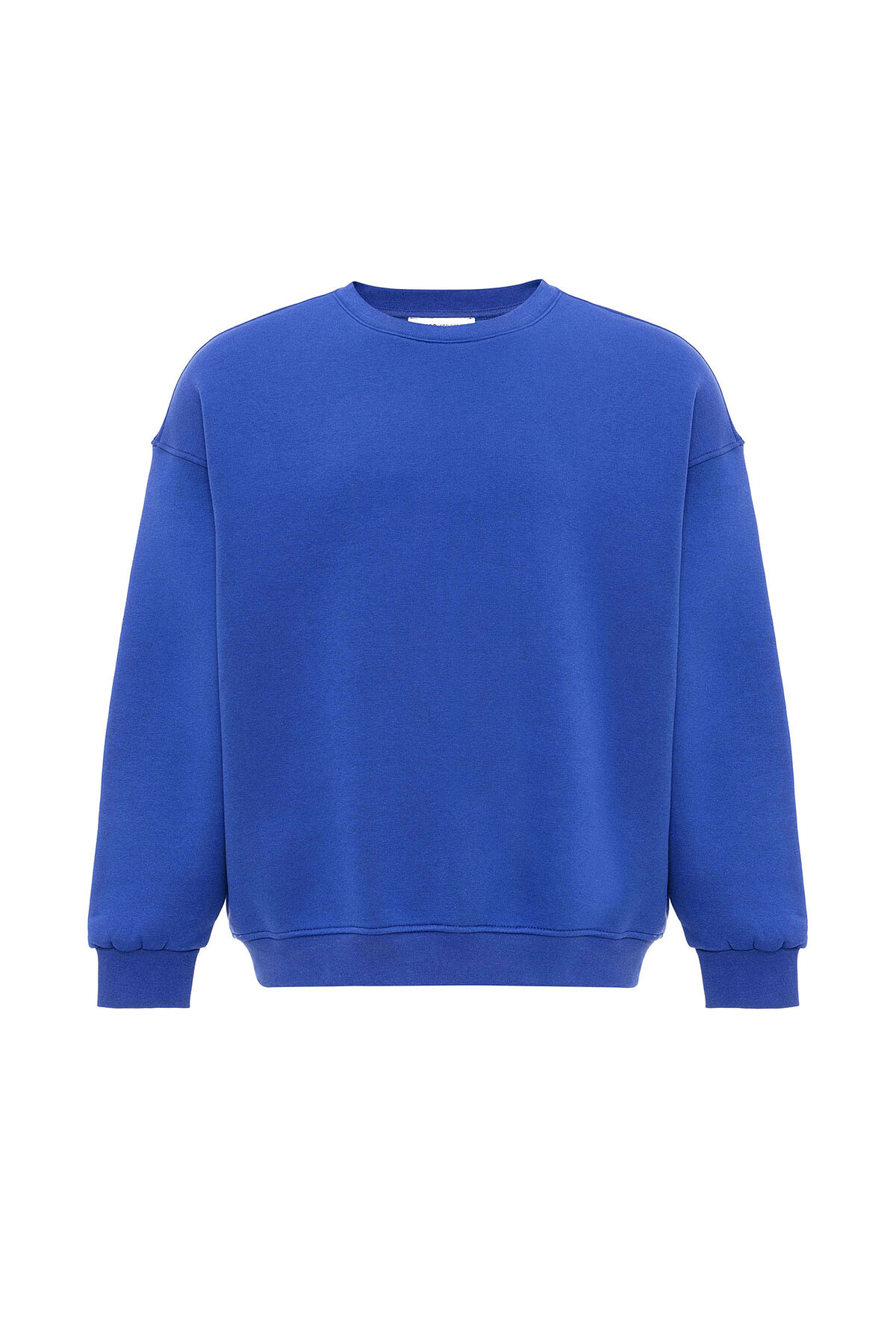 BASIC OVERSIZE BİSİKLET YAKA SWEATSHIRT SAKS