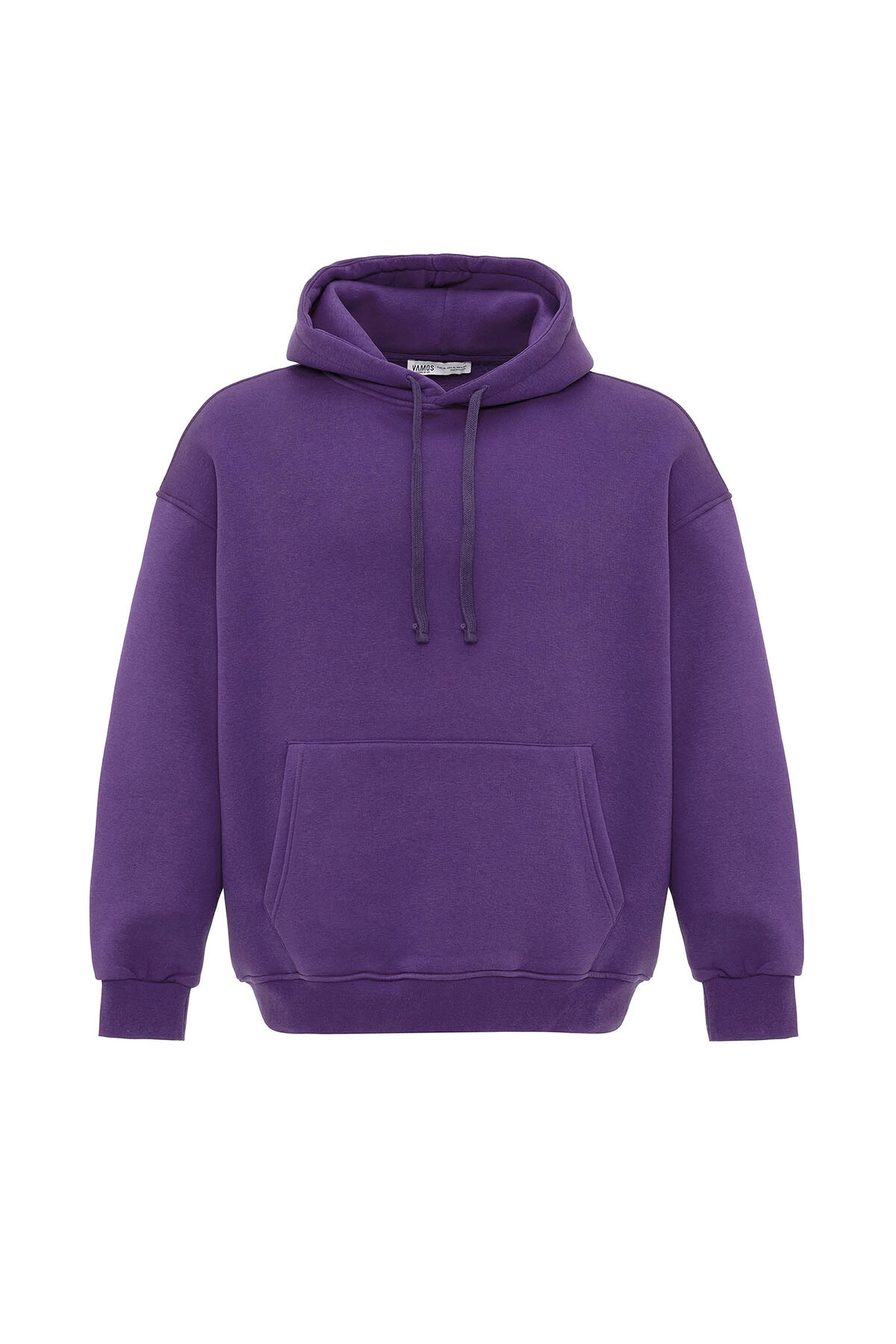 BASIC OVERSIZE KAPÜŞONLU CEP DETAYLI SWEATSHIRT MOR