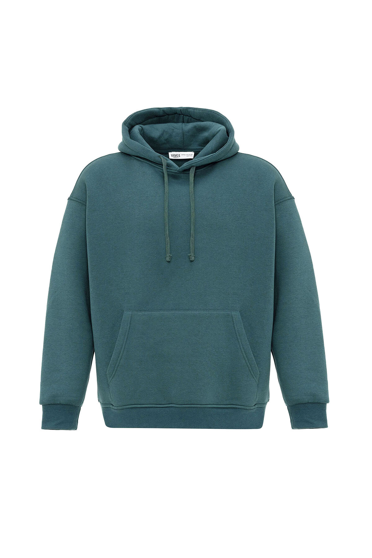 BASIC OVERSIZE KAPÜŞONLU CEP DETAYLI SWEATSHIRT PETROL