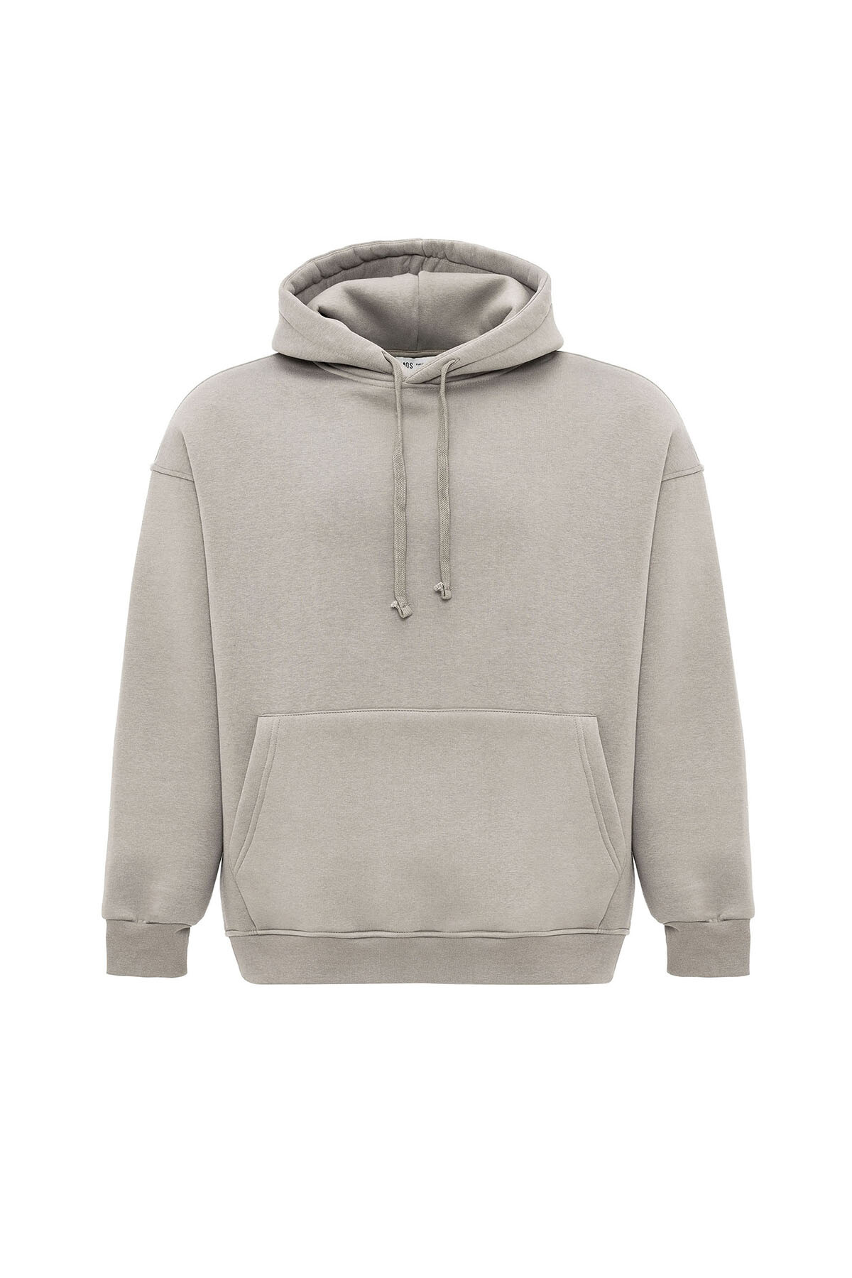 BASIC OVERSIZE KAPÜŞONLU CEP DETAYLI SWEATSHIRT VİZON