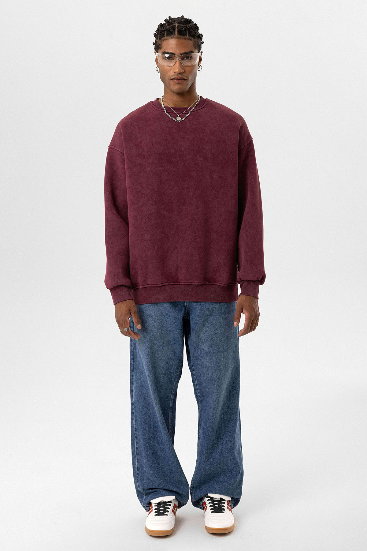 BASIC OVERSIZE SWEATSHIRT BORDO