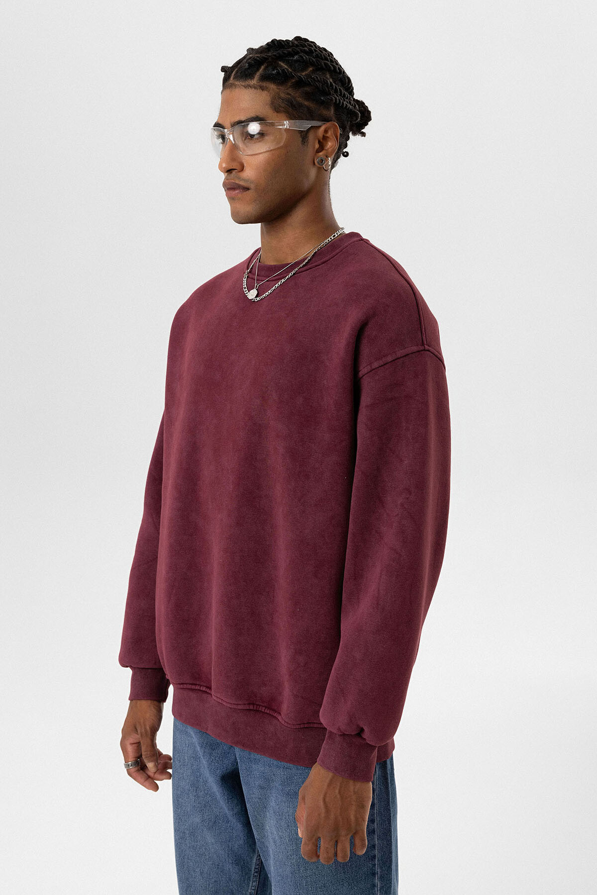 BASIC OVERSIZE SWEATSHIRT BORDO