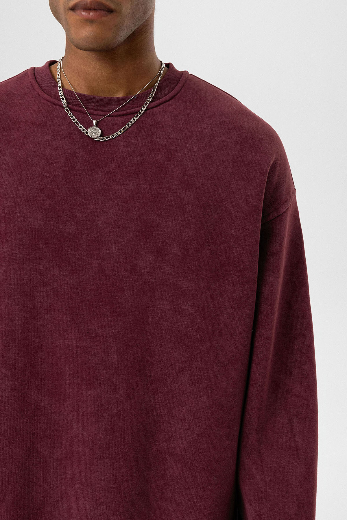 BASIC OVERSIZE SWEATSHIRT BORDO