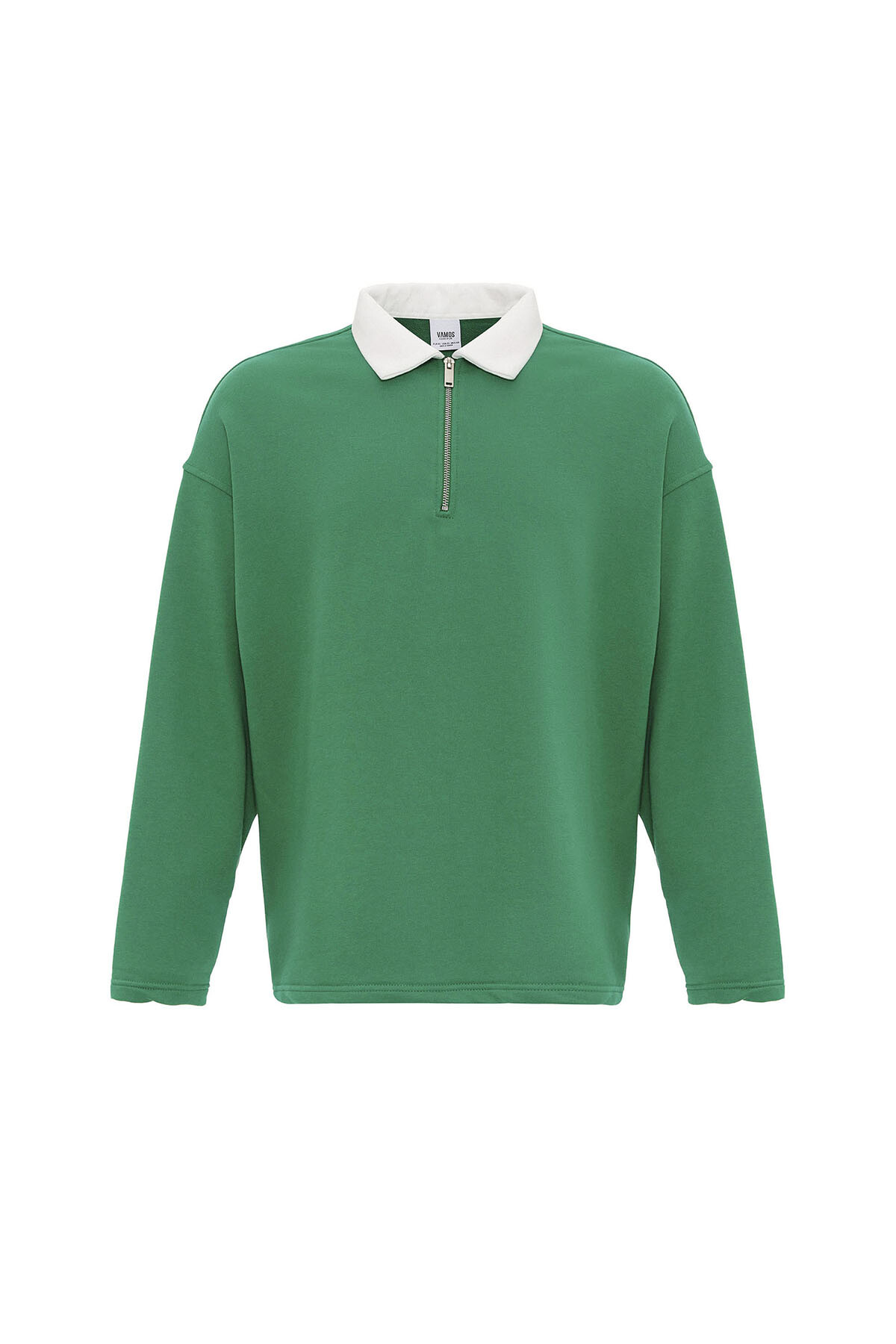 BASIC POLO YAKA FERMUAR DETAYLI SWEATSHIRT BENETTON