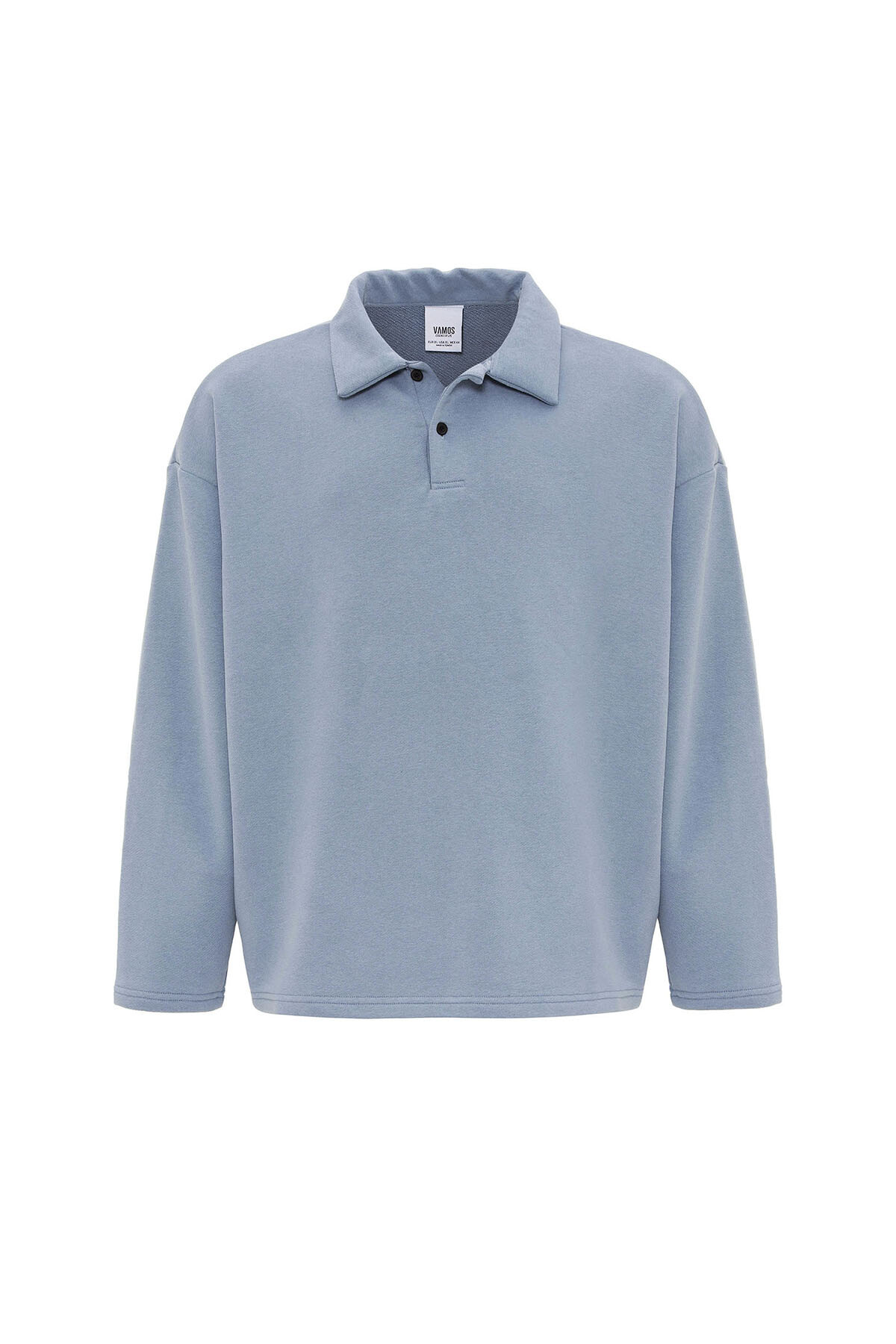 BASIC POLO YAKA SWEATSHIRT AQUA MARINE