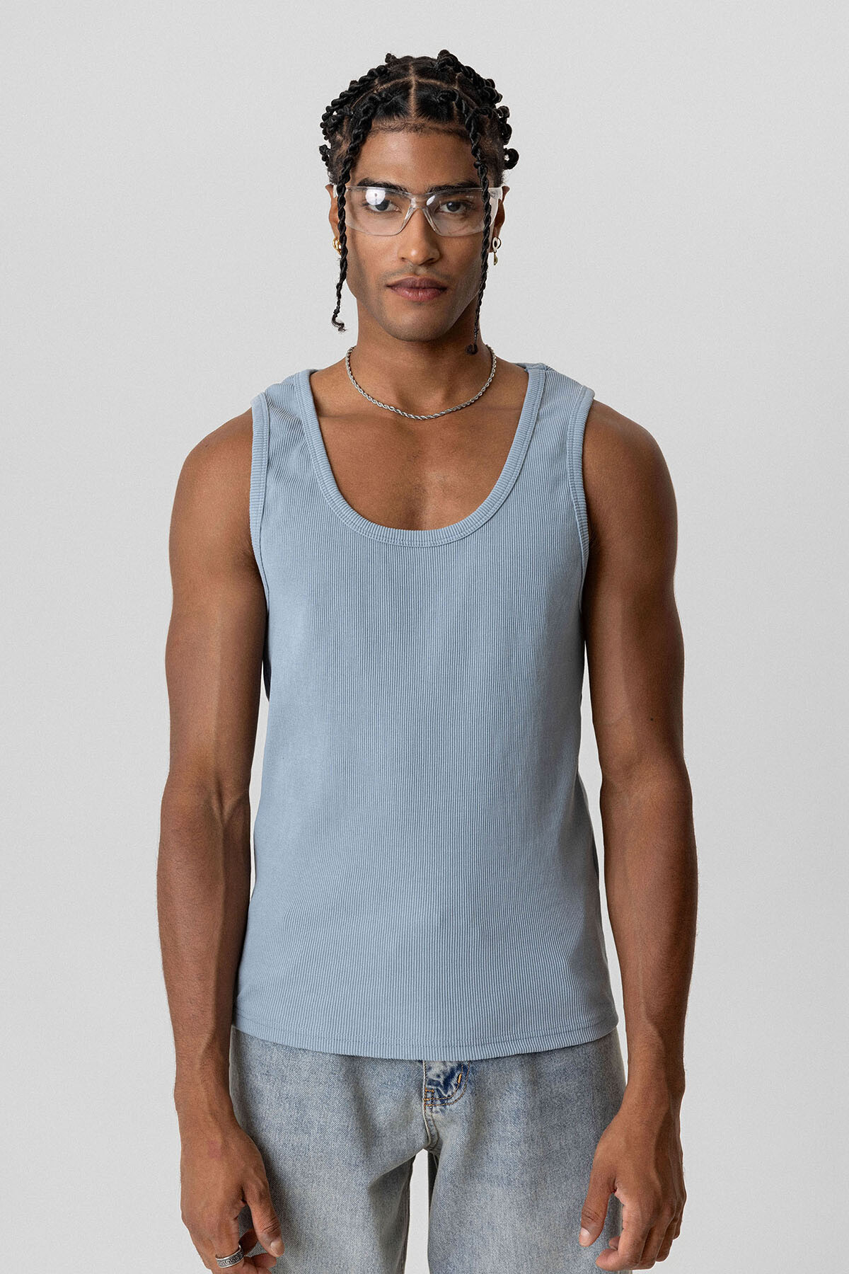 BASIC TANK TOP KAŞKORSE ATLET BOYAMA GRİ