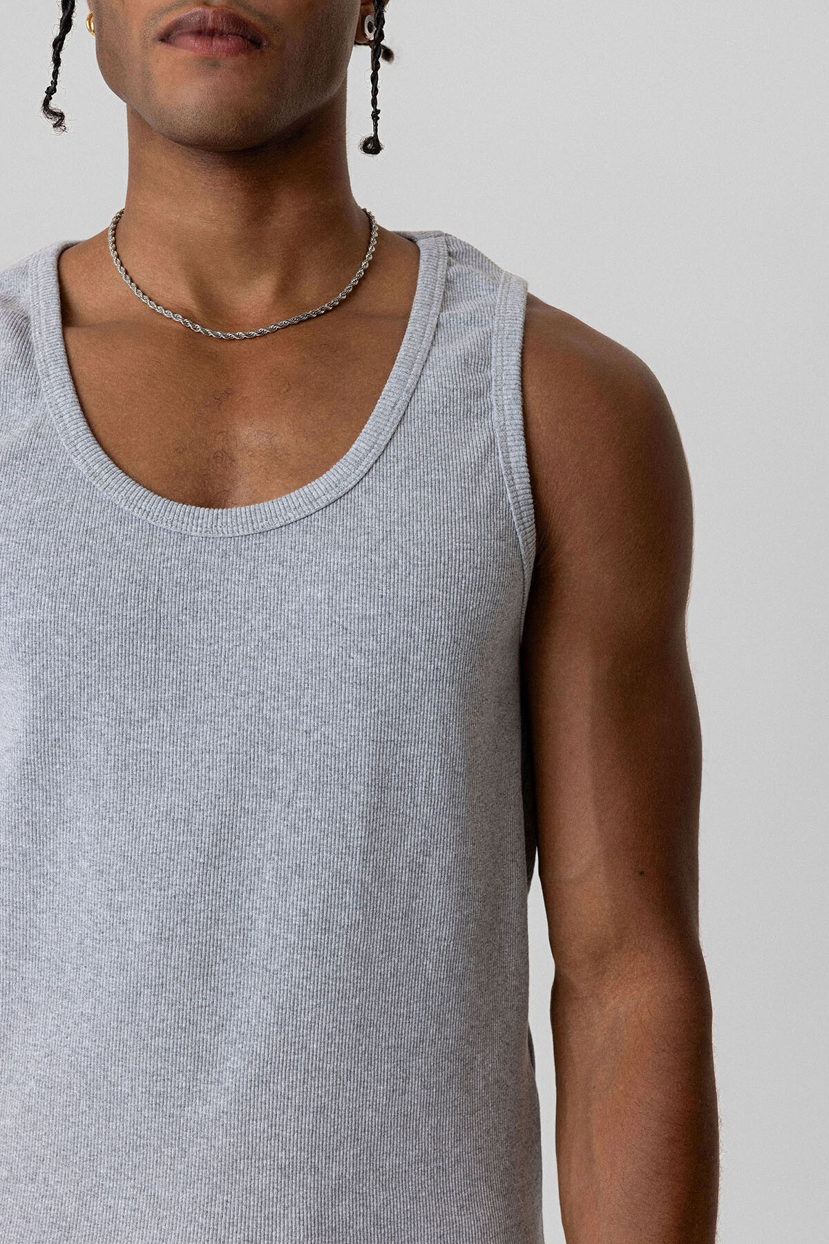 BASIC TANK TOP KAŞKORSE ATLET GRİ MELANJ