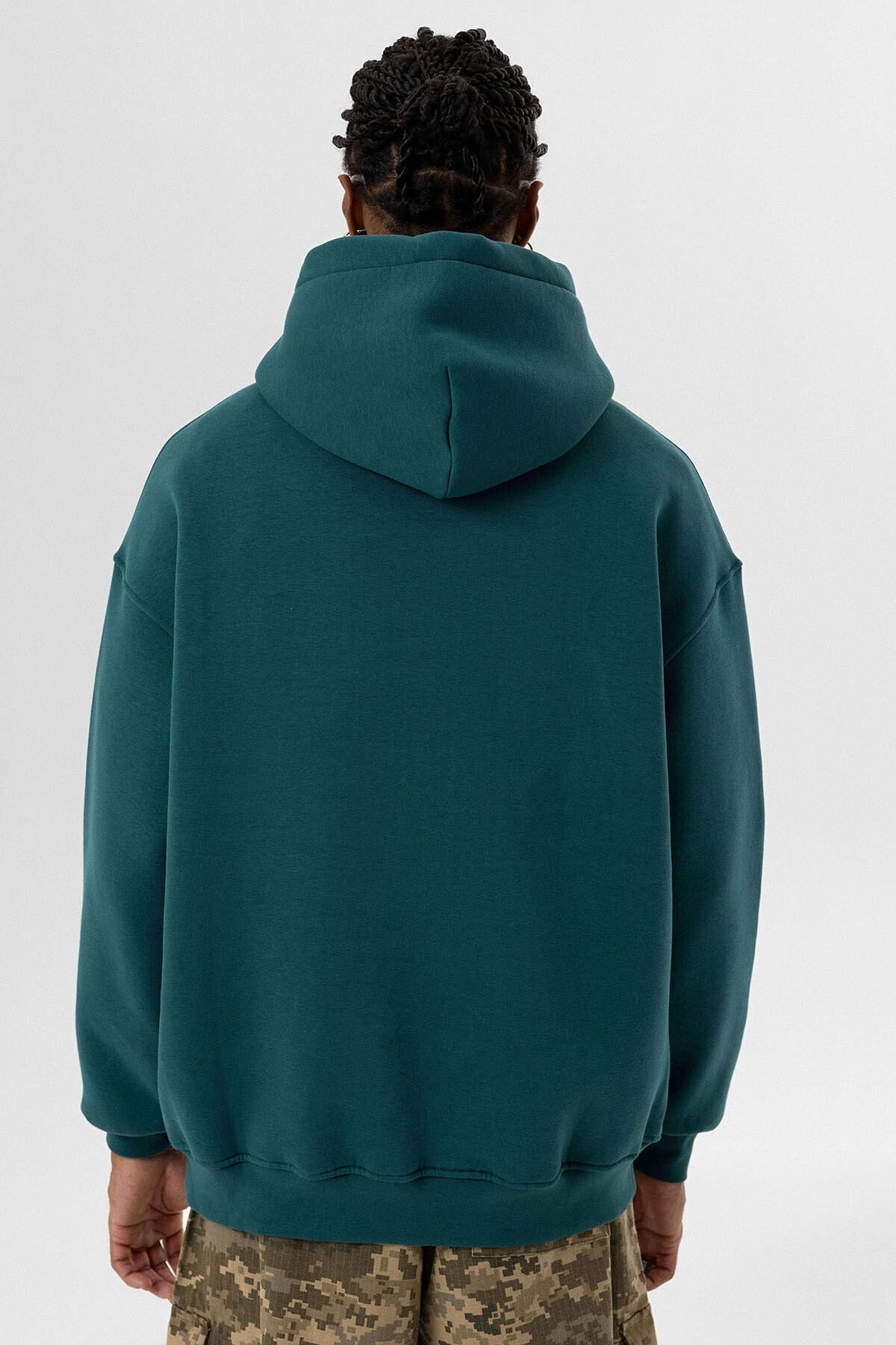 CEP DETAYLI KAPÜŞONLU OVERSIZE SWEATSHIRT PETROL