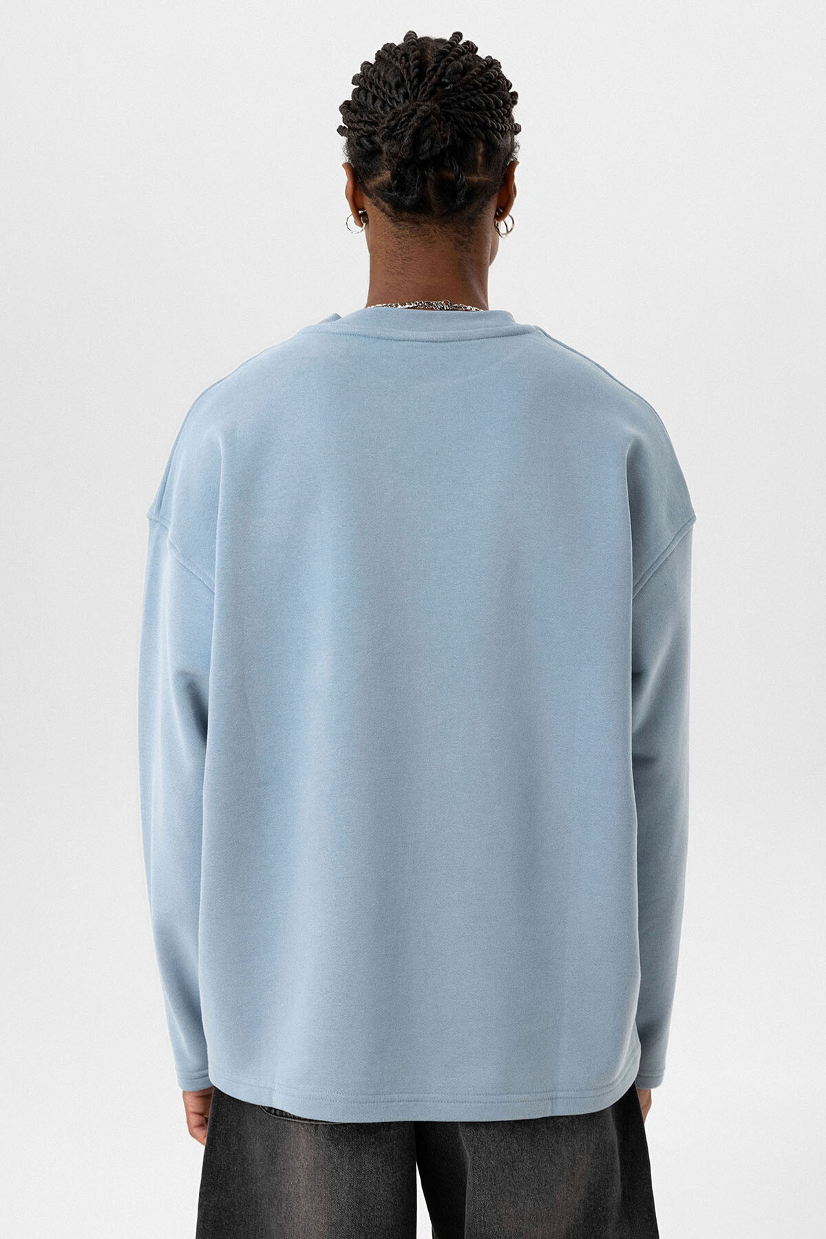 CEP DETAYLI OVERSIZE SWEATSHIRT AQUA MARINE