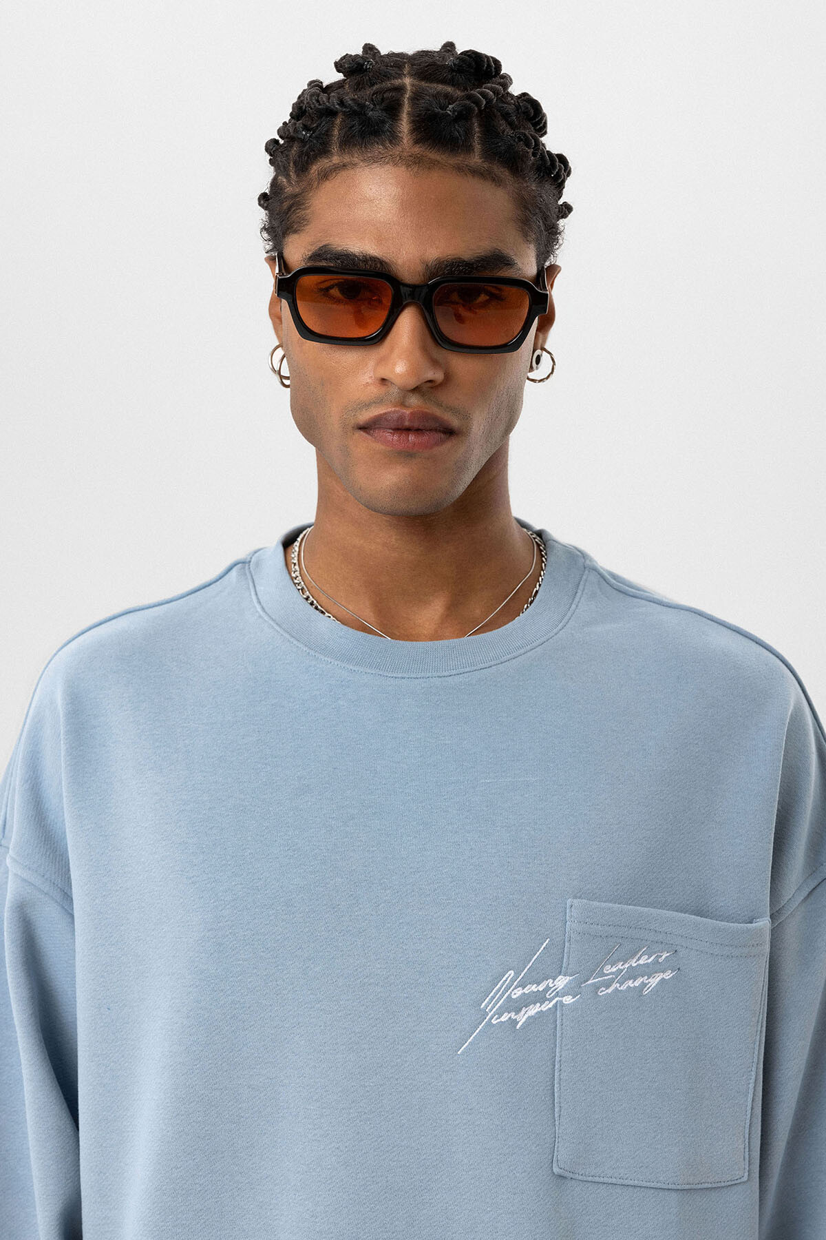 CEP DETAYLI OVERSIZE SWEATSHIRT AQUA MARINE