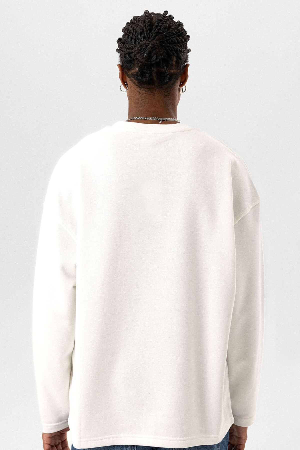 CEP DETAYLI OVERSIZE SWEATSHIRT EKRU