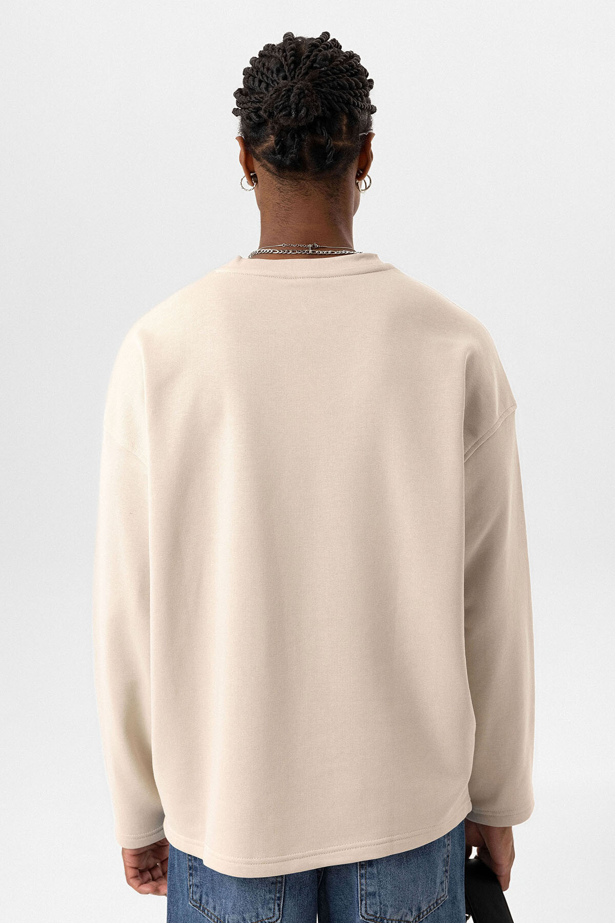 CEP DETAYLI OVERSIZE SWEATSHIRT TAŞ