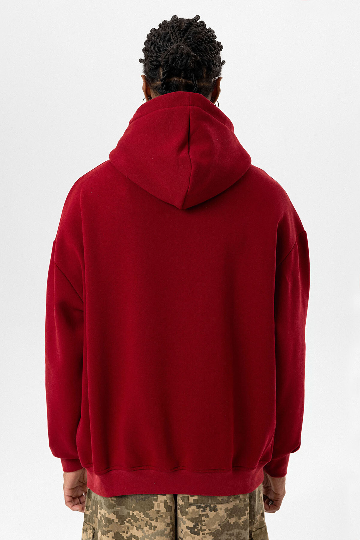 ETİKET DETAYLI OVERSIZE SWEATSHIRT BORDO