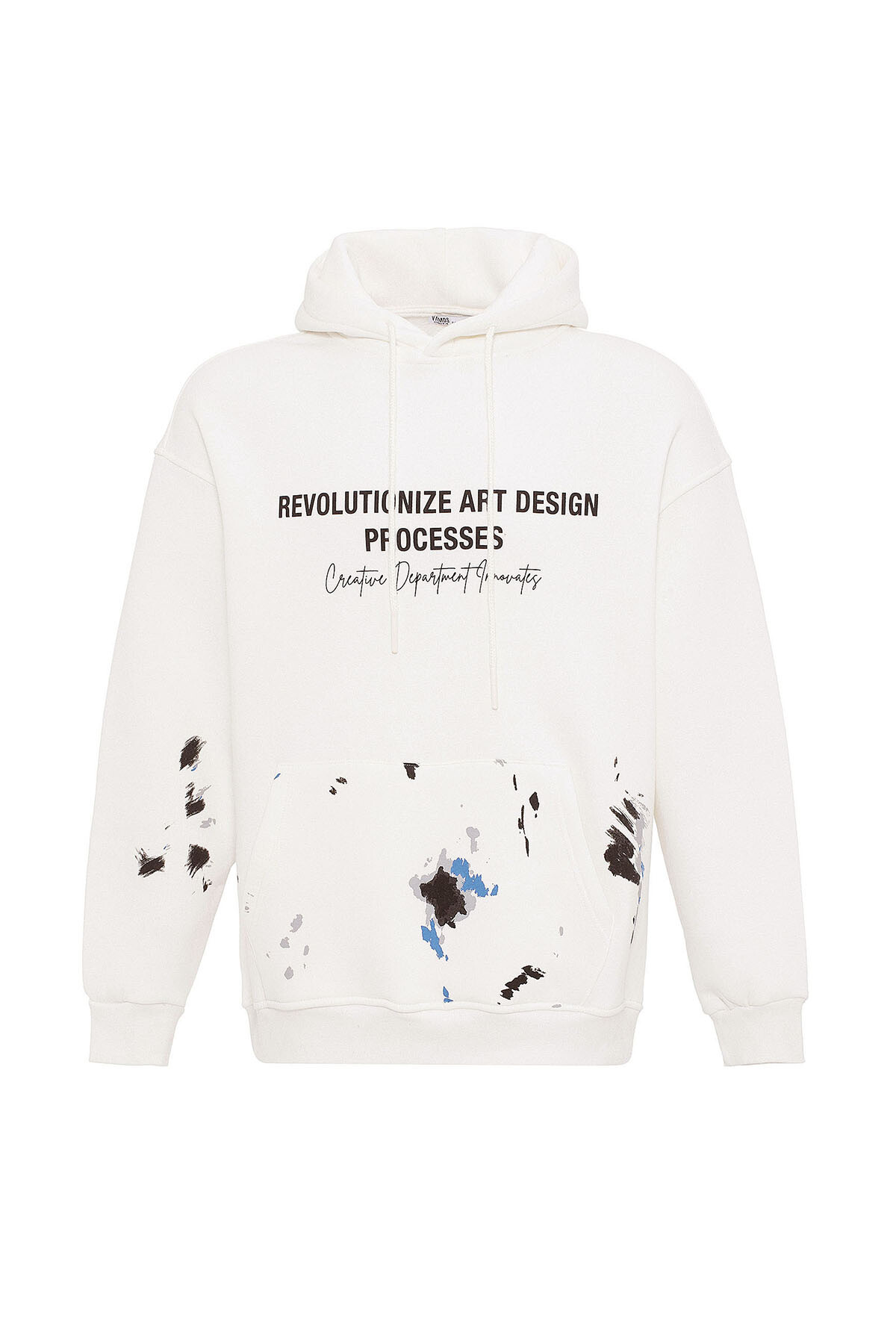 RENK DETAYLI OVERSIZE KAPÜŞONLU SWEATSHIRT EKRU