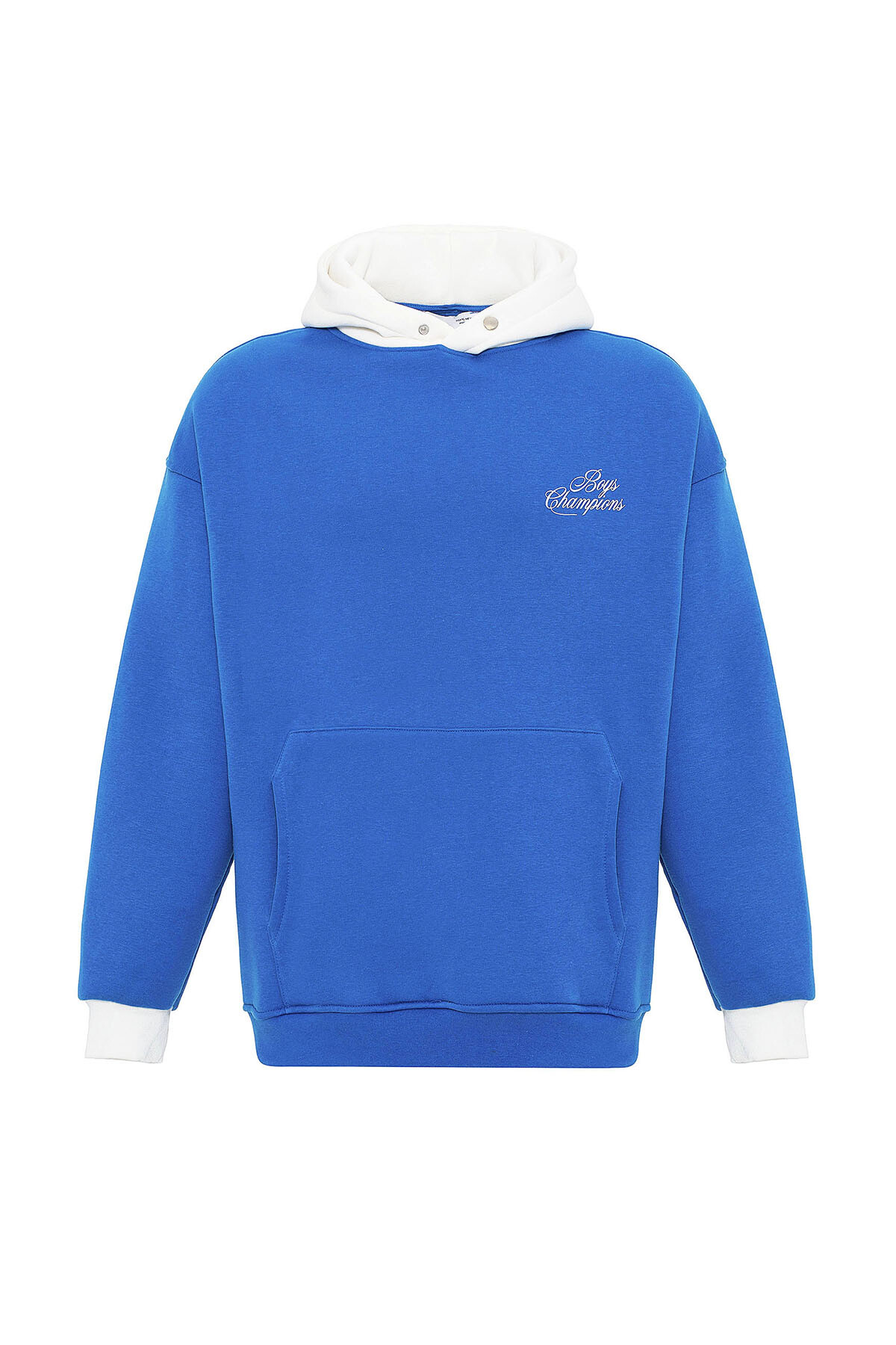 YAZI DETAYLI OVERSIZE KAPÜŞONLU SWEATSHIRT TURKUAZ