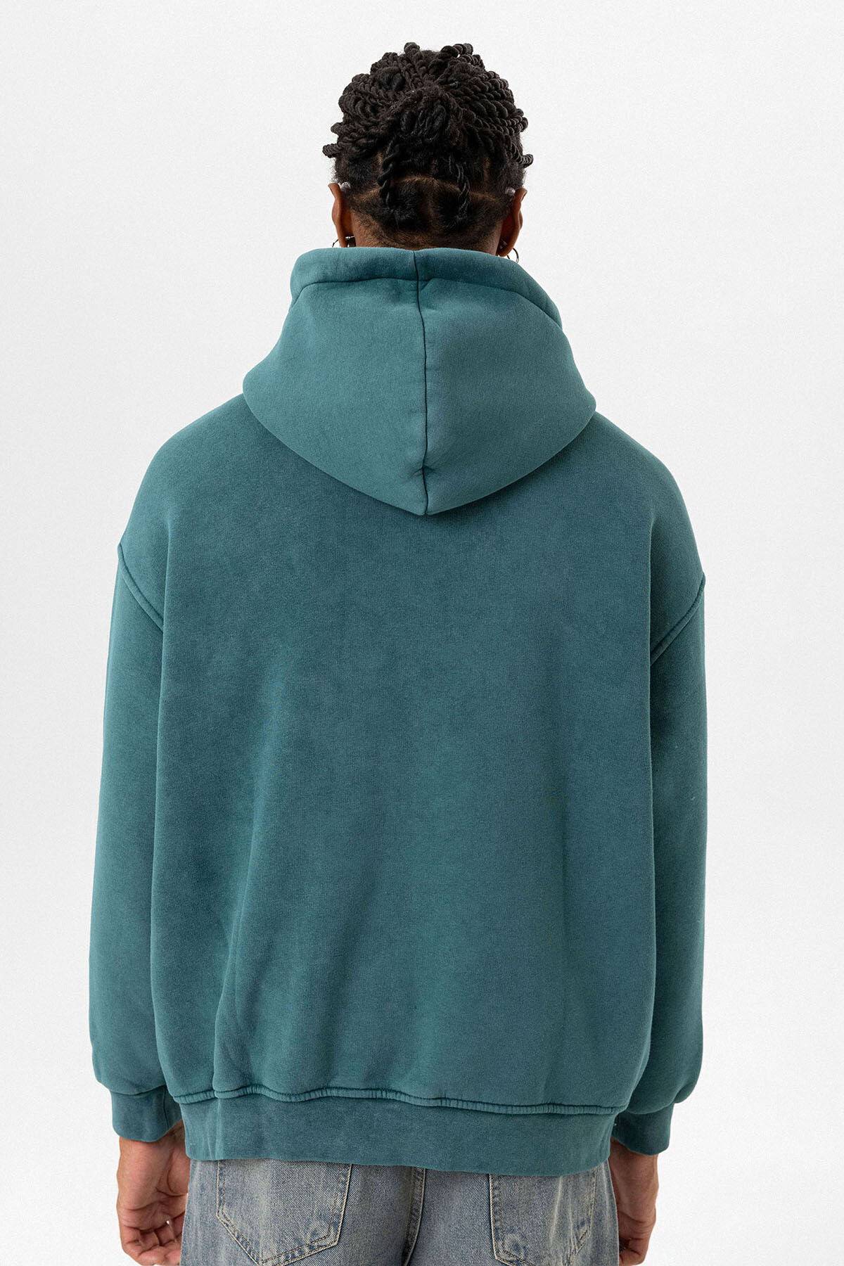 YIKAMALI OVERSIZE BASKILI SWEATSHIRT PETROL