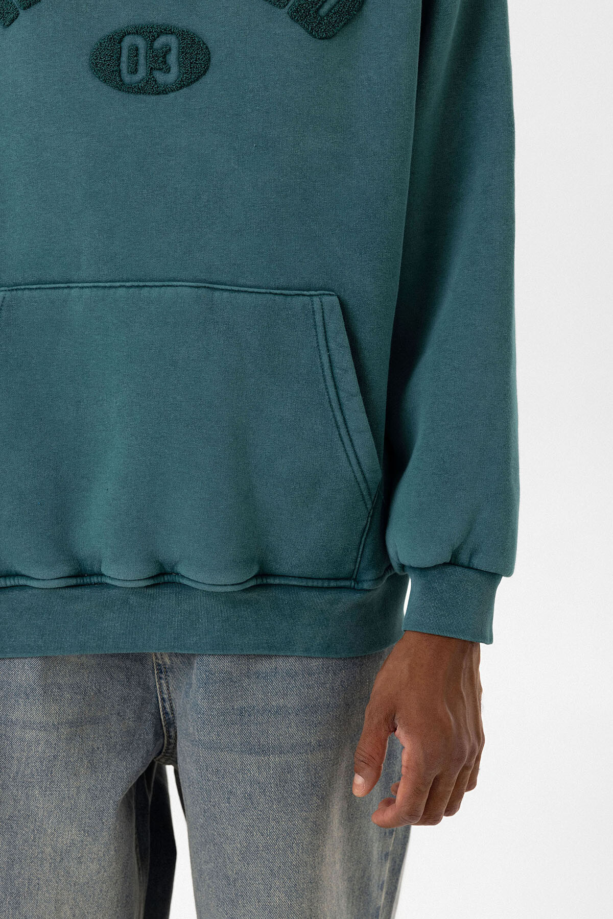 YIKAMALI OVERSIZE BASKILI SWEATSHIRT PETROL