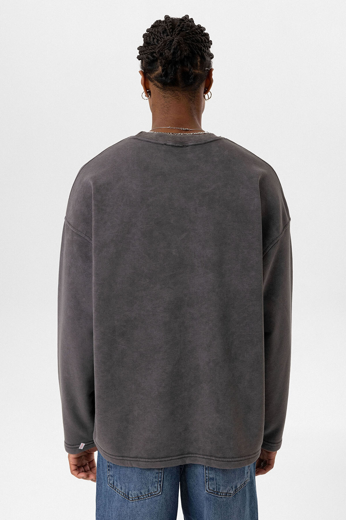 YIKAMALI OVERSIZE CEP DETAYLI SWEATSHIRT FÜME