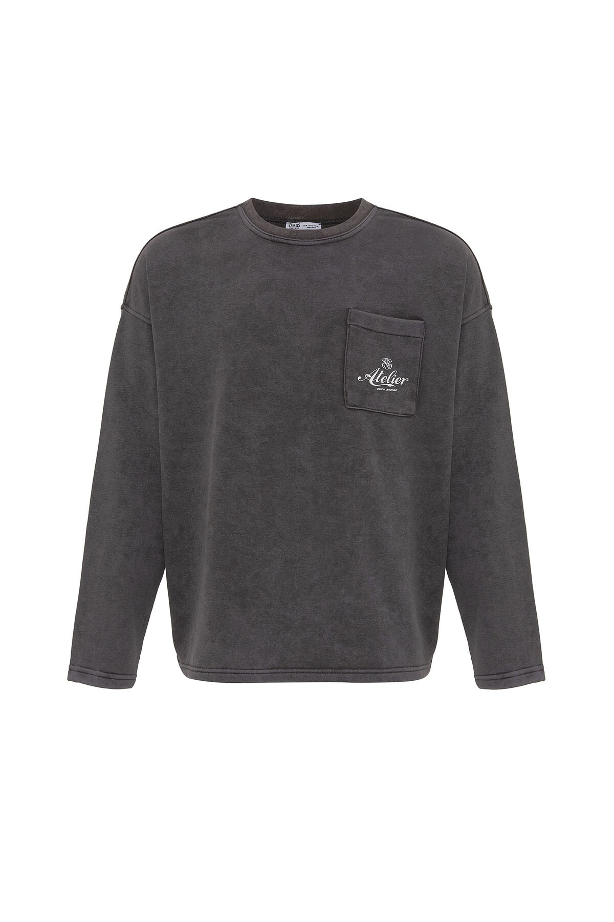 YIKAMALI OVERSIZE CEP DETAYLI SWEATSHIRT FÜME