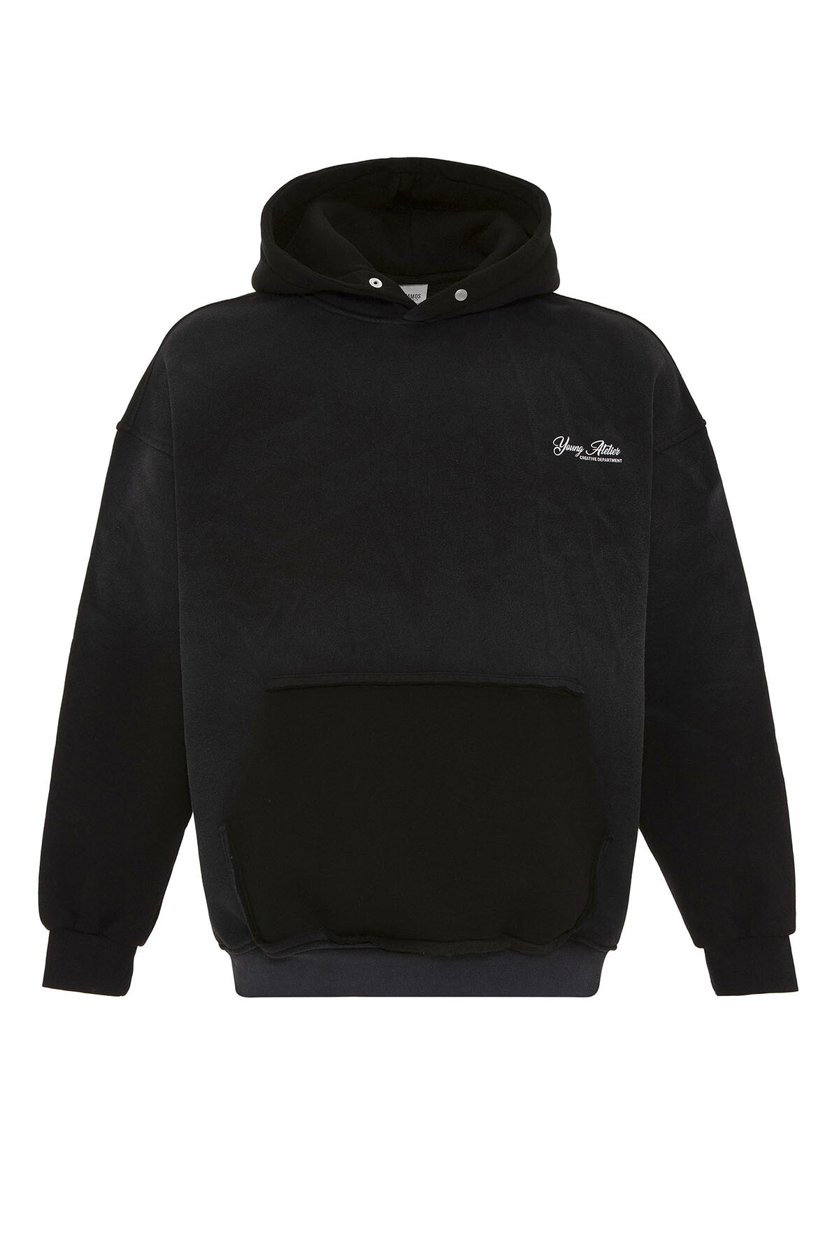 YIKAMALI OVERSIZE KAPÜŞONLU SWEATSHIRT SİYAH